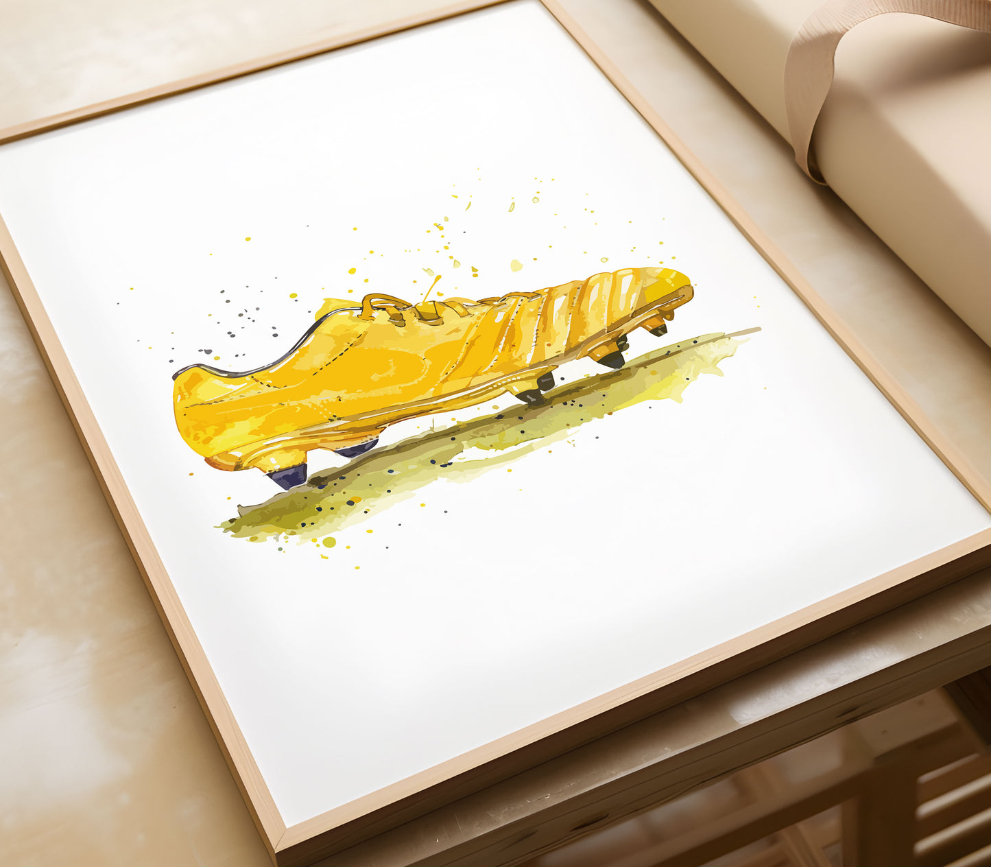 Football Prints, Boys Prints, Boys Bedroom Prints Boys Room Decor, Personalised Football Prints, Yellow Football Prints, Soccer Print Decor