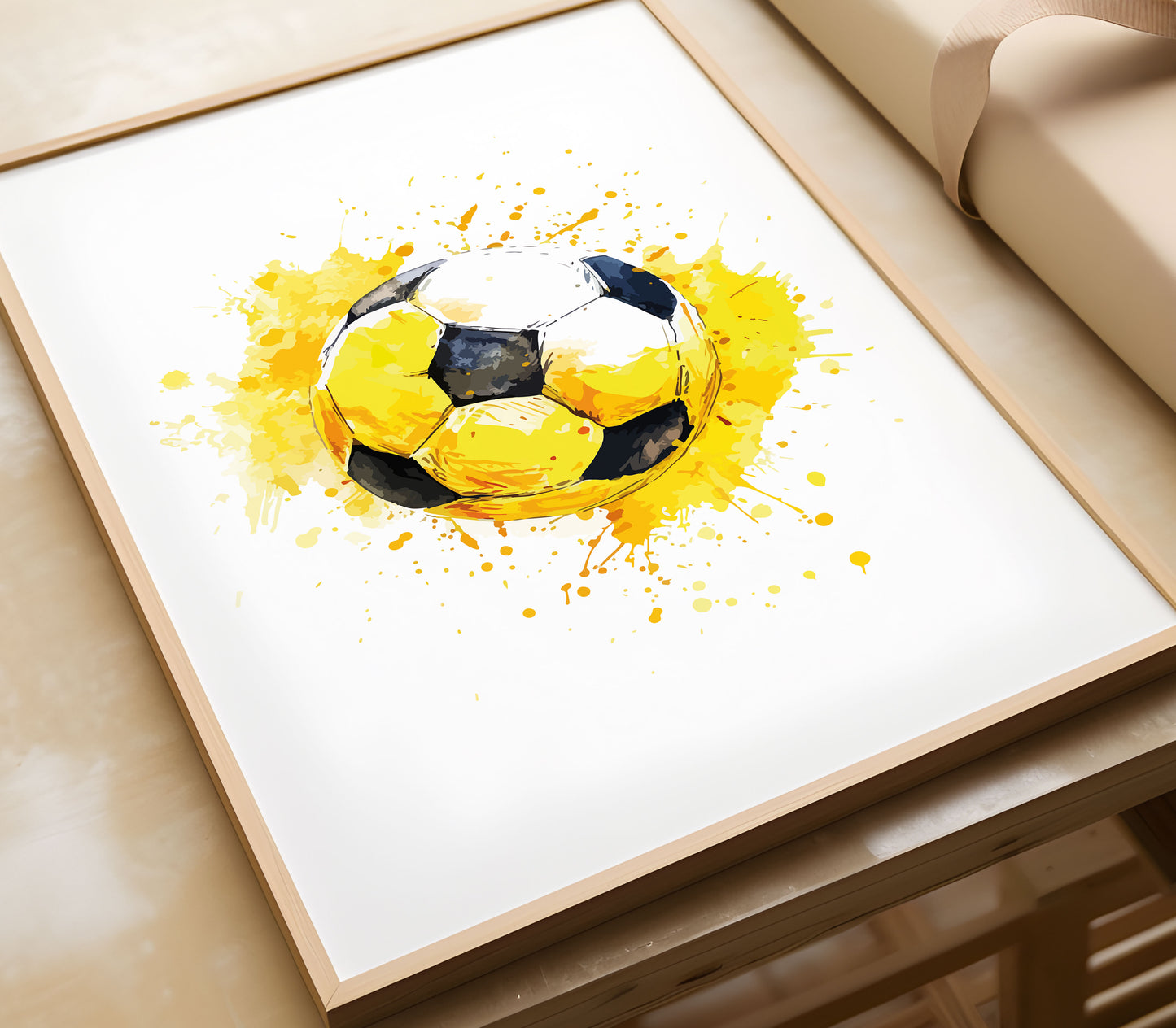 Football Prints, Boys Prints, Boys Bedroom Prints Boys Room Decor, Personalised Football Prints, Yellow Football Prints, Soccer Print Decor
