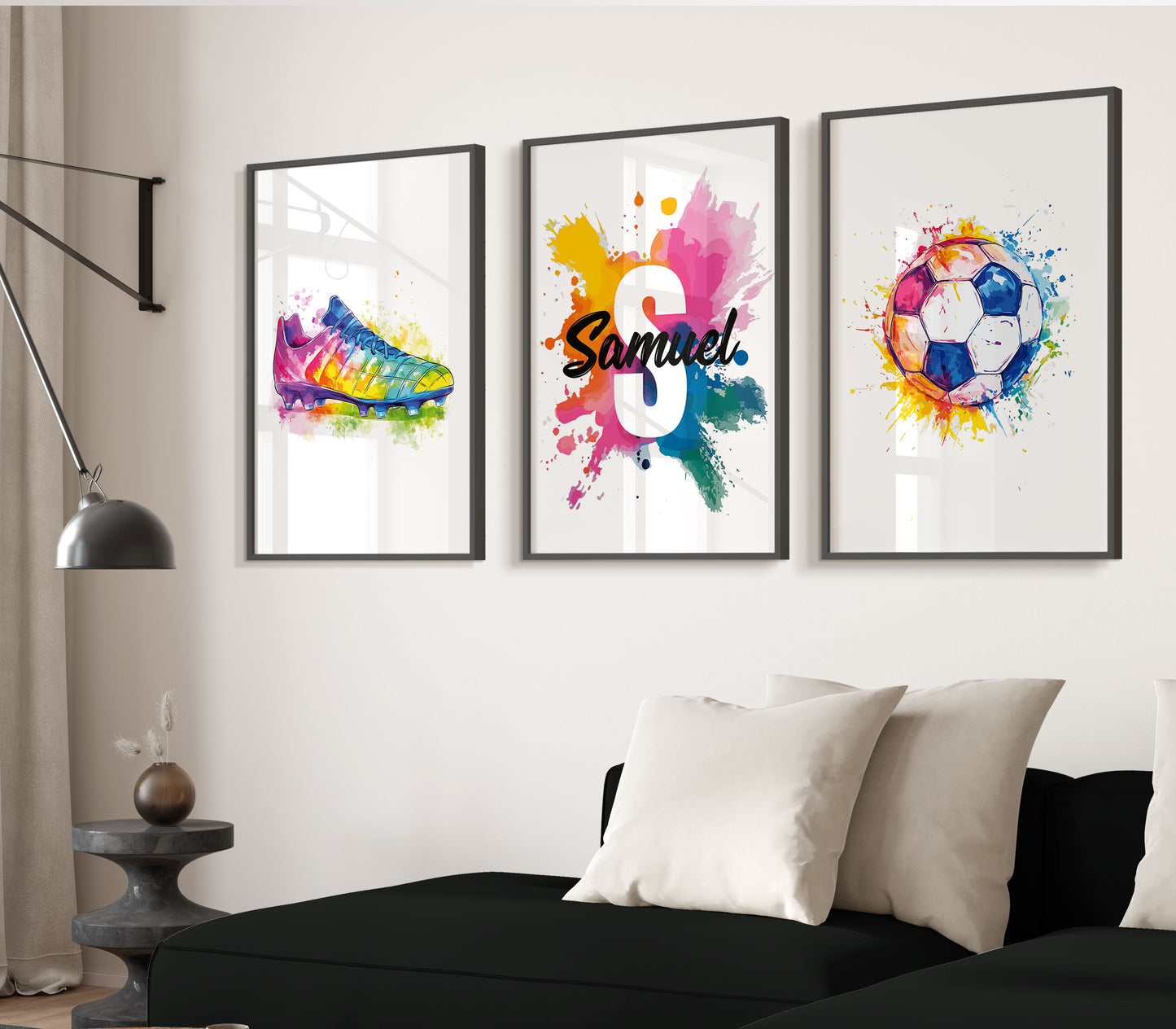 Personalised Watercolour Splash Football Prints