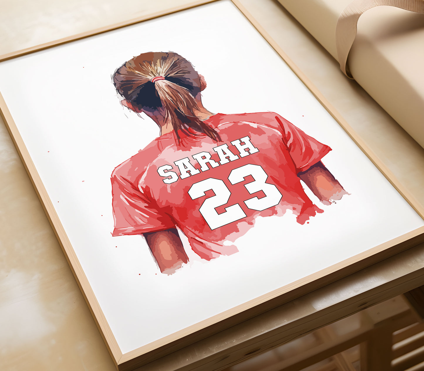 Personalised Football Prints For Girls Bedroom