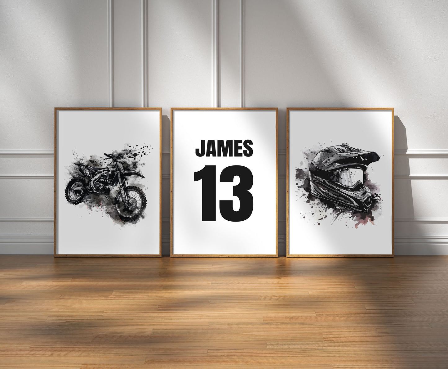 Personalised Motocross Prints Watercolour Dirt Bike Prints