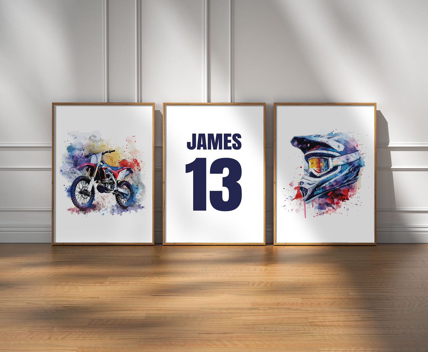 Personalised Motocross Prints Watercolour Dirt Bike Prints