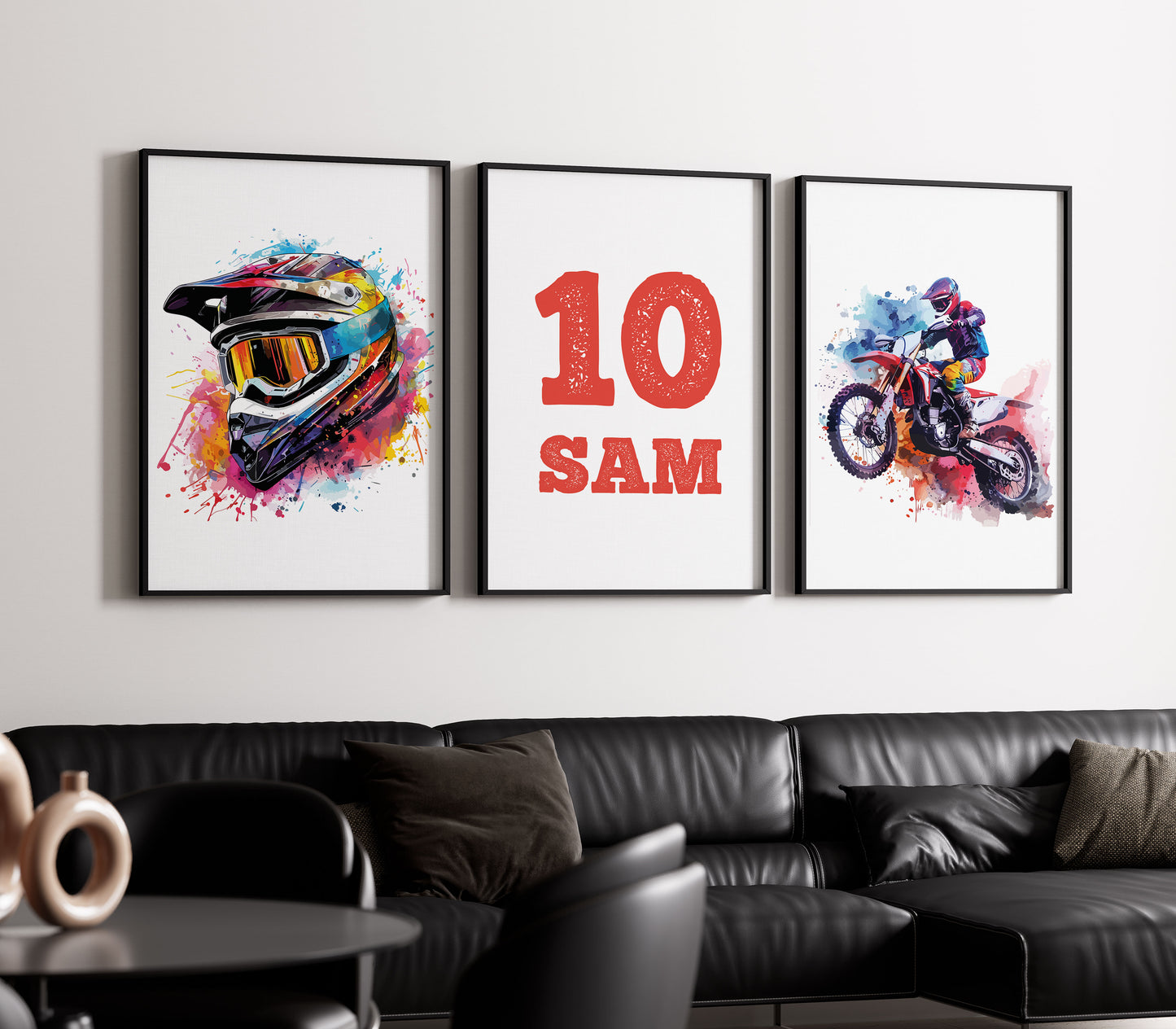 Personalised Watercolour Dirt Bike Posters