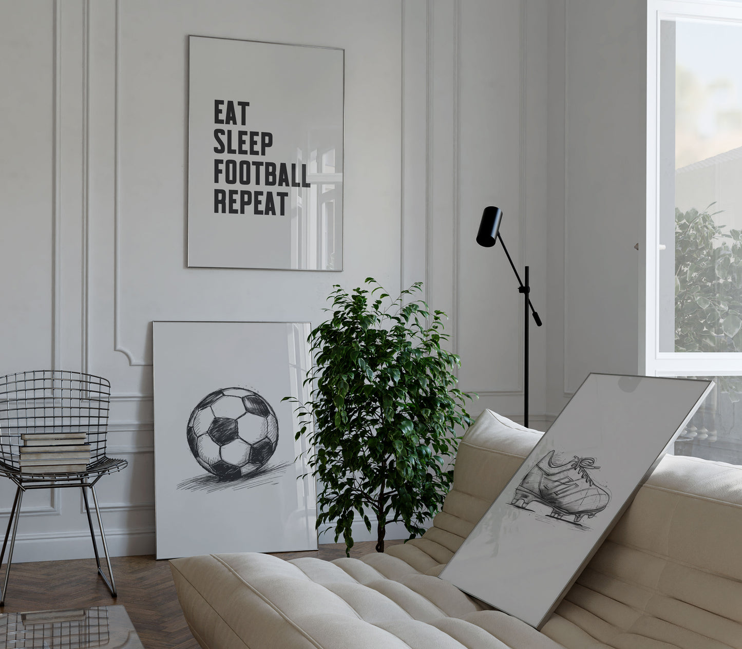 Sketch Football Print Set