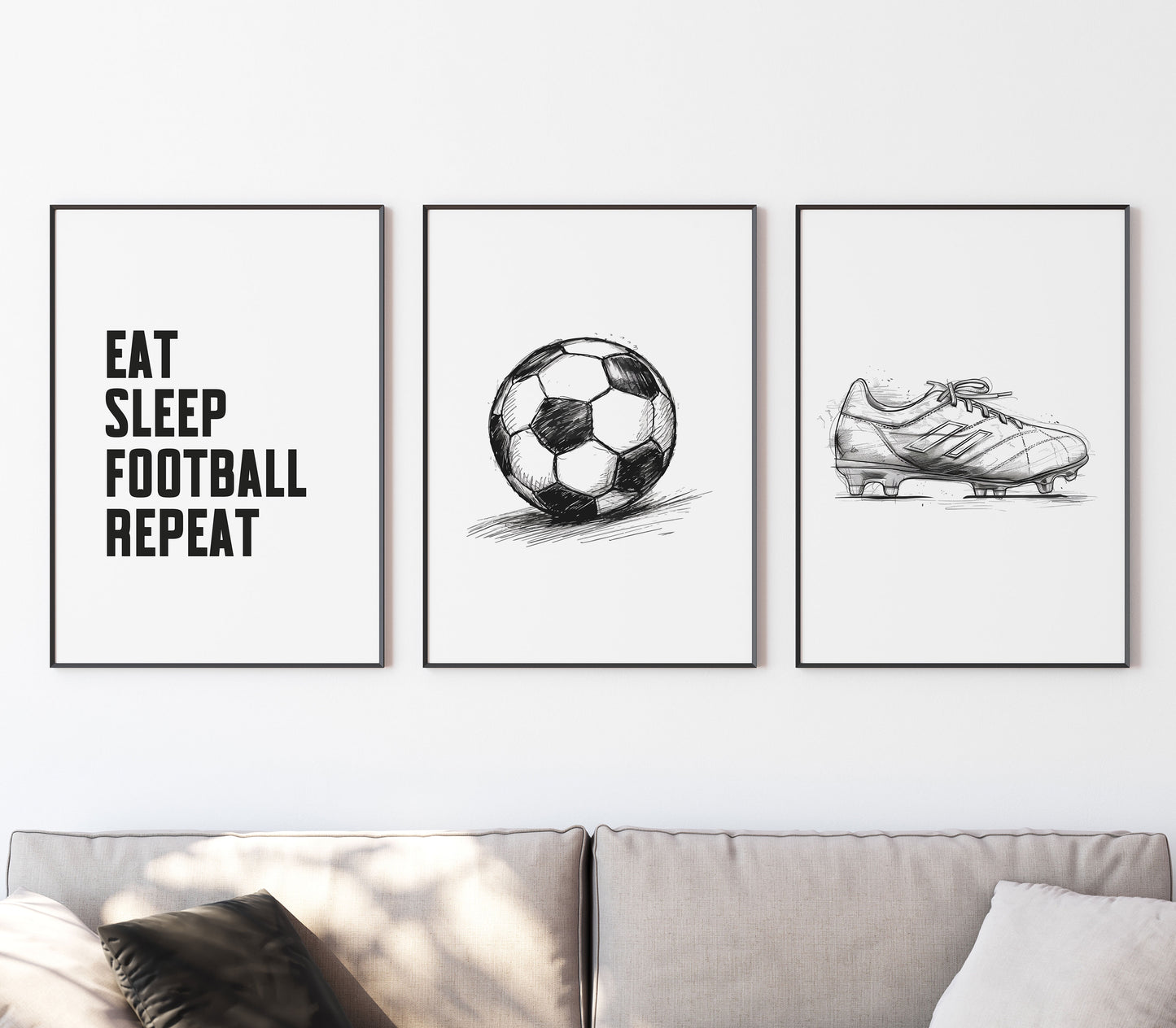 Sketch Football Print Set
