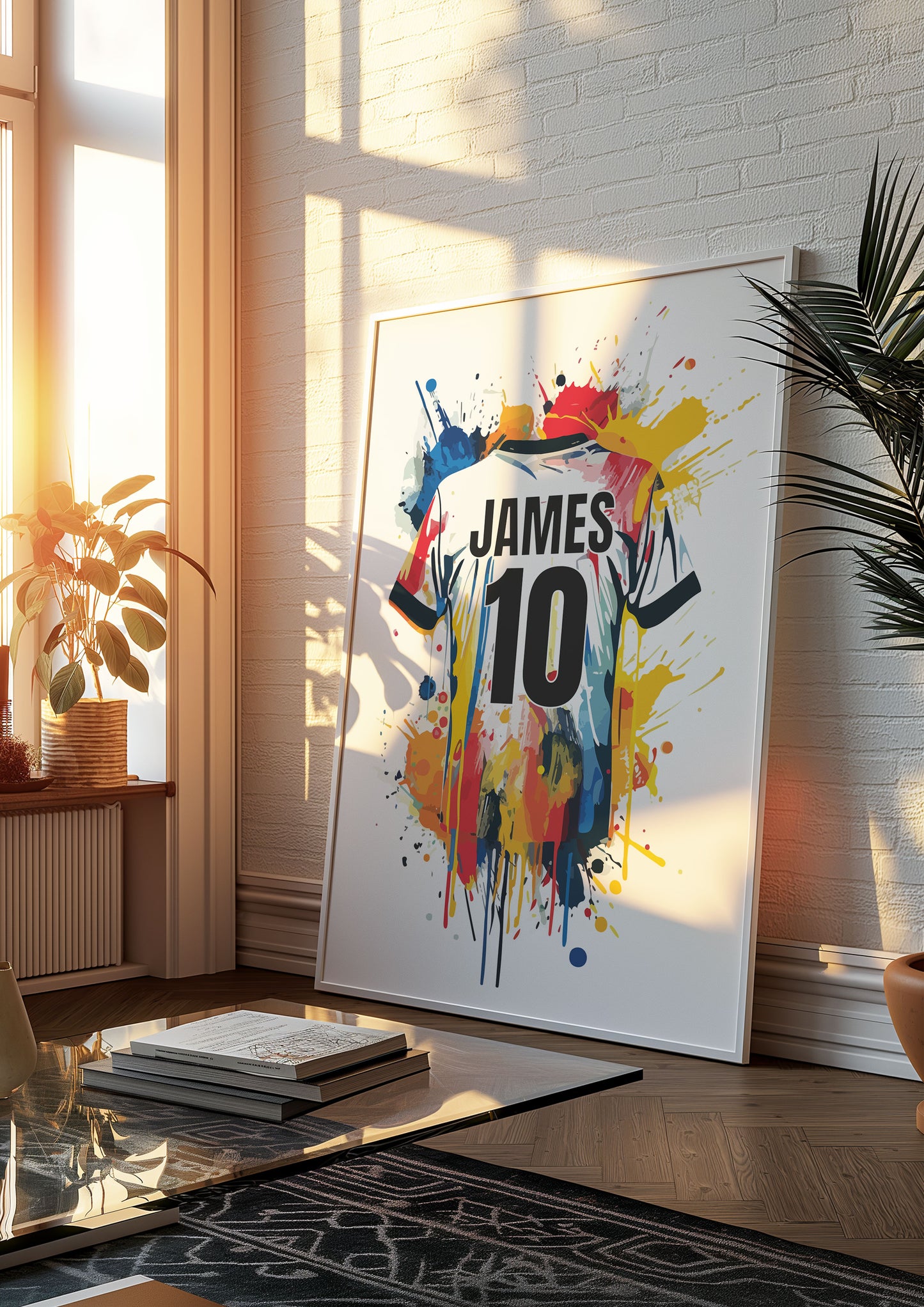 Personalised Football Wall Art Prints, Football Prints For Boys Bedroom, Kid Bedroom Football Decor, Football Shirt Print, Soccer Prints