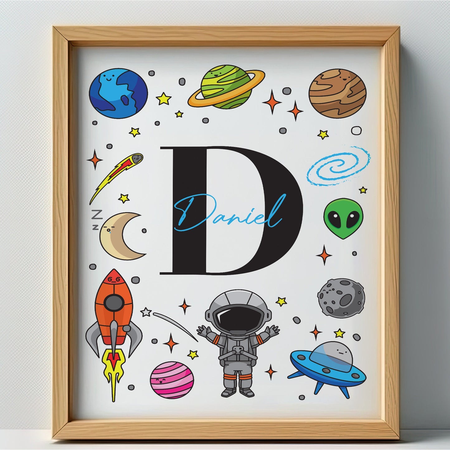 Personalised Space Prints, Boys Bedroom Decor, Nursery Prints, Nursery Decor, Space Decor, Space Bedroom Prints, Boys Bedroom Custom Prints