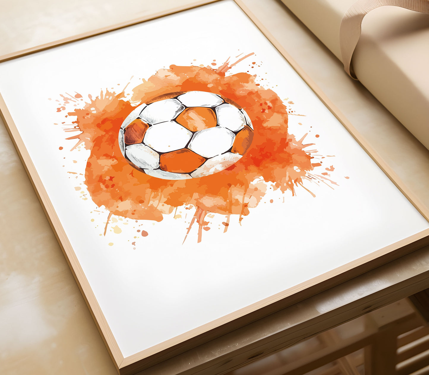 Set of 3 Football Wall Art Prints, Abstract Football Wall Art, Football Gifts, Boys Bedroom Decor, Blue Red Football Prints, Teen Bedroom