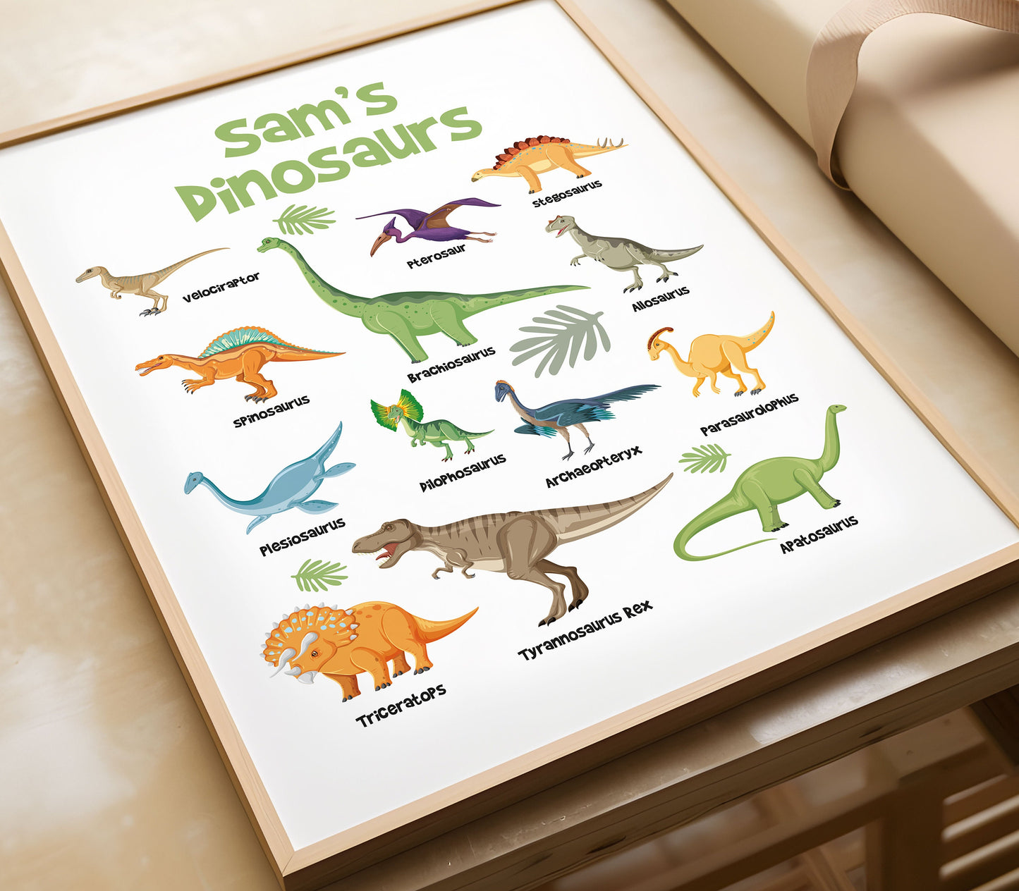 Set of 3 Personalised Dinosaur Prints, Dinosaur Decor, Kids Prints, Nursery Prints, Dinosaur Nursery, Girls Prints, Boys Prints, Dinosaurs