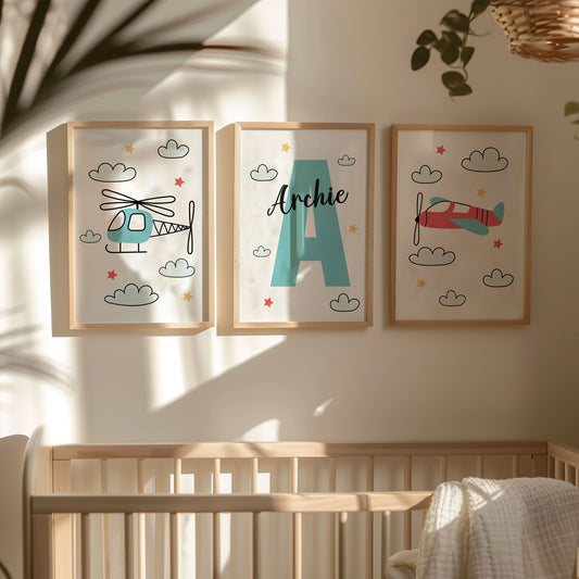 Airplane Set of 3 Prints