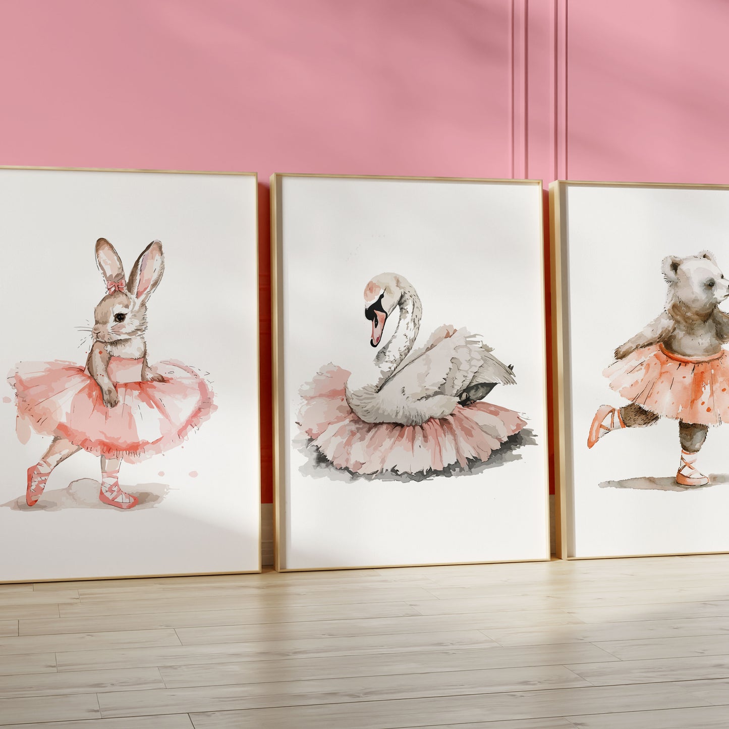 Set of 3 Girls Ballet Nursery Prints