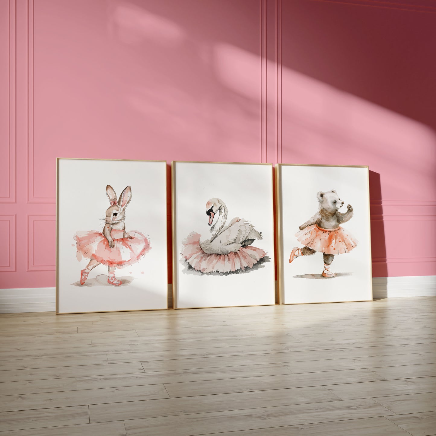 Set of 3 Girls Ballet Nursery Prints