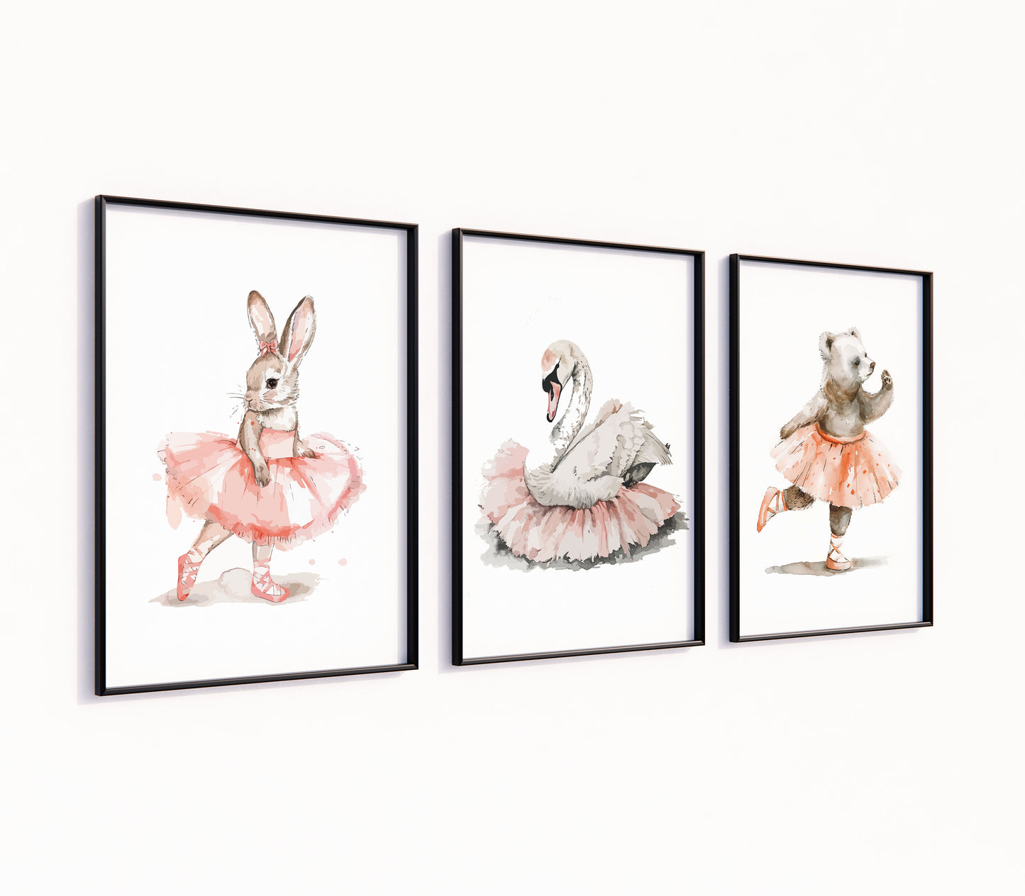 Set of 3 Girls Ballet Nursery Prints