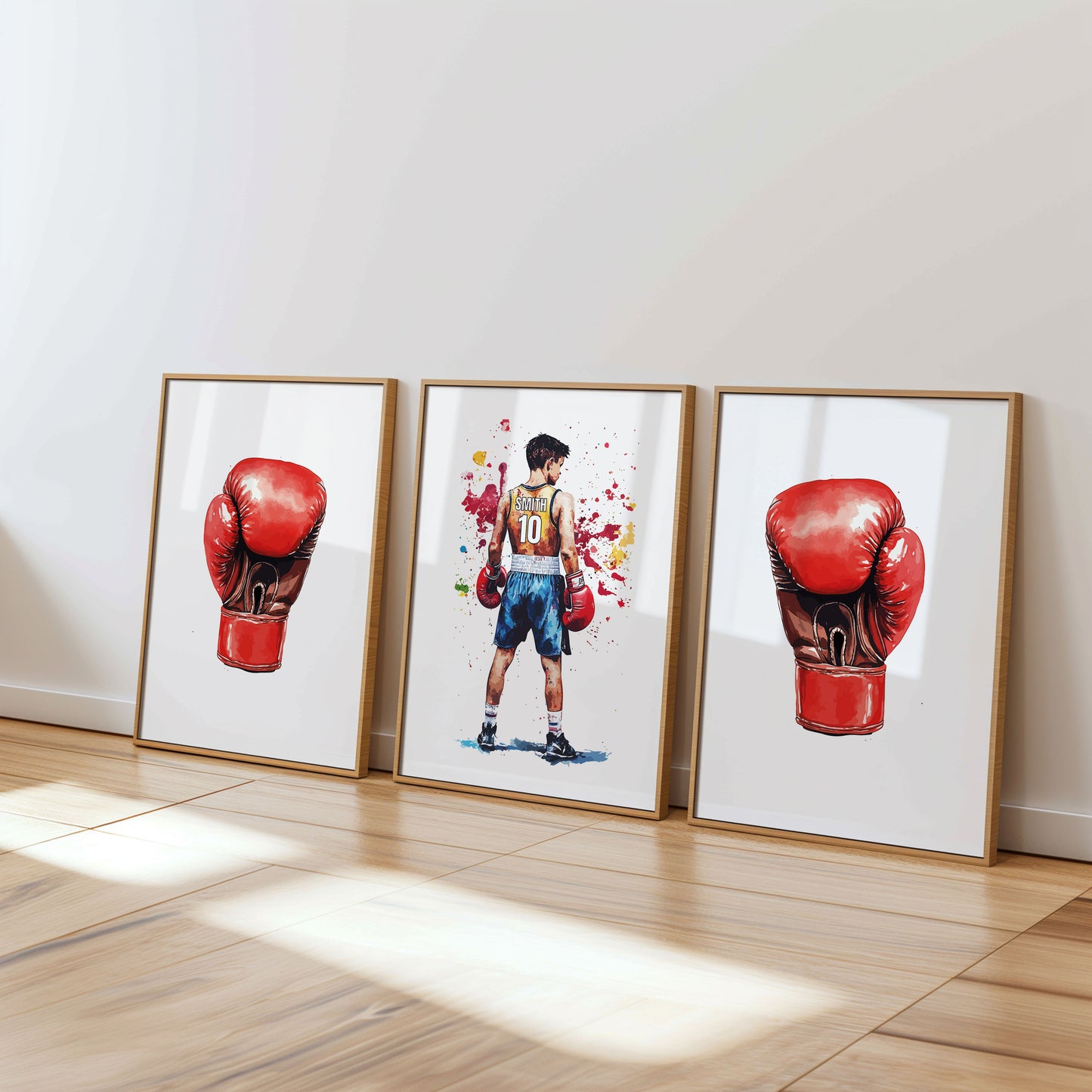 Personalised Watercolour Boxing Print Set