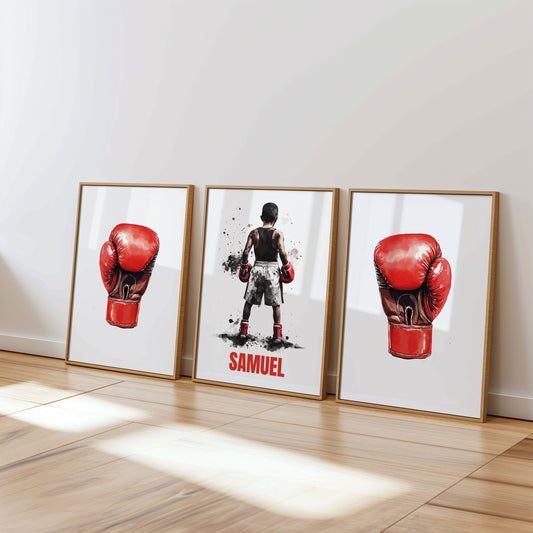 Personalised Boxing Set of 3 Posters