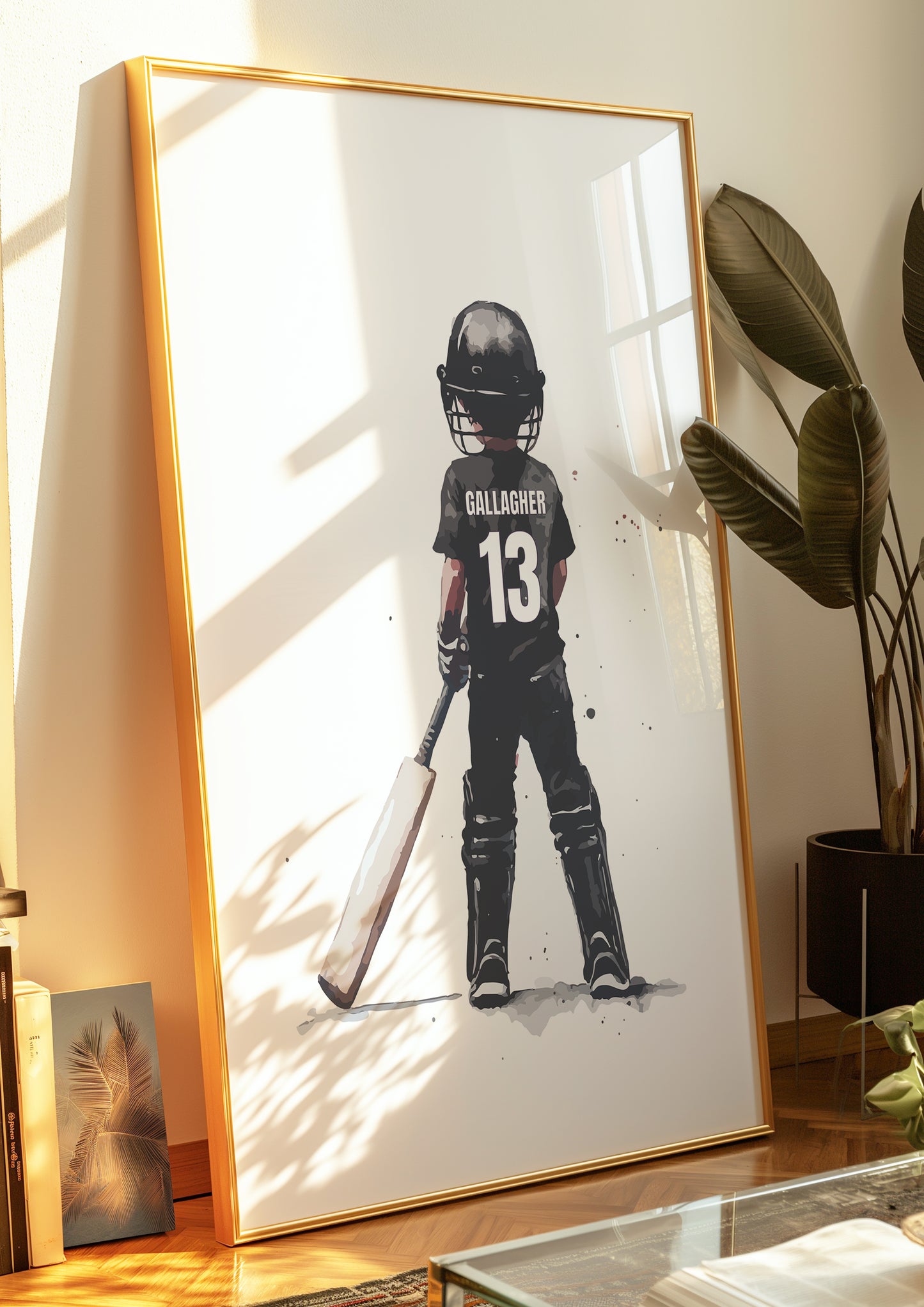 Personalised Black Cricket Print