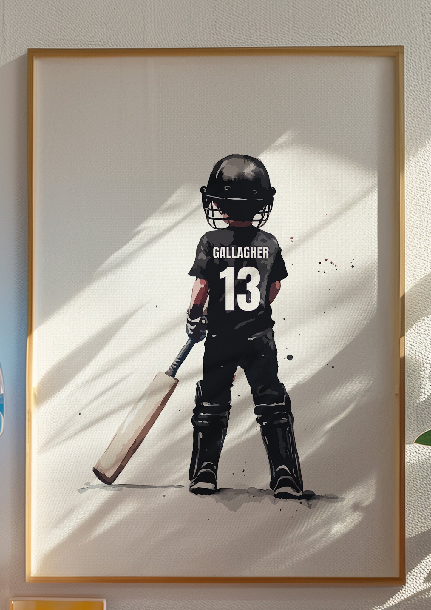 Personalised Black Cricket Print