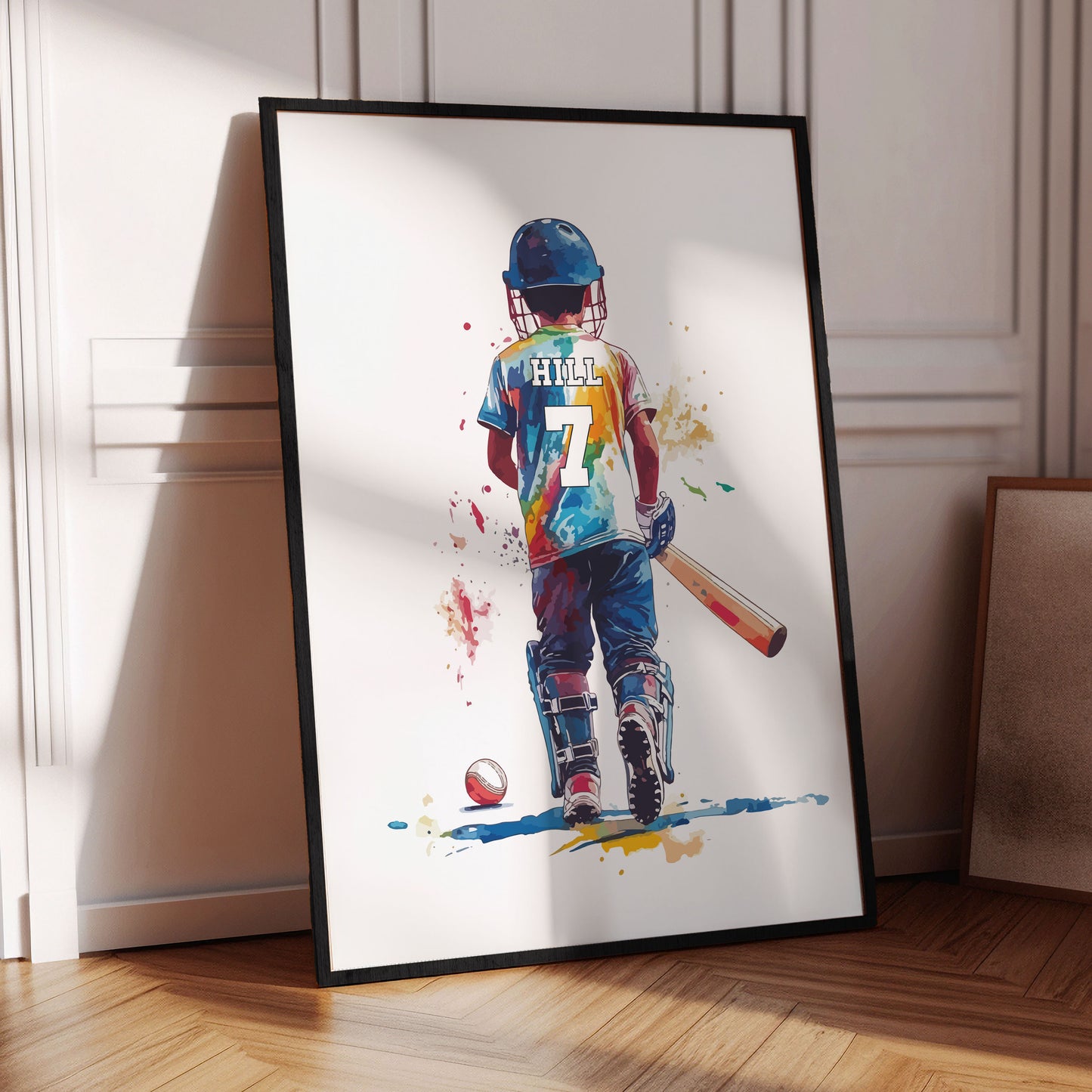 Personalised Cricket Player Print