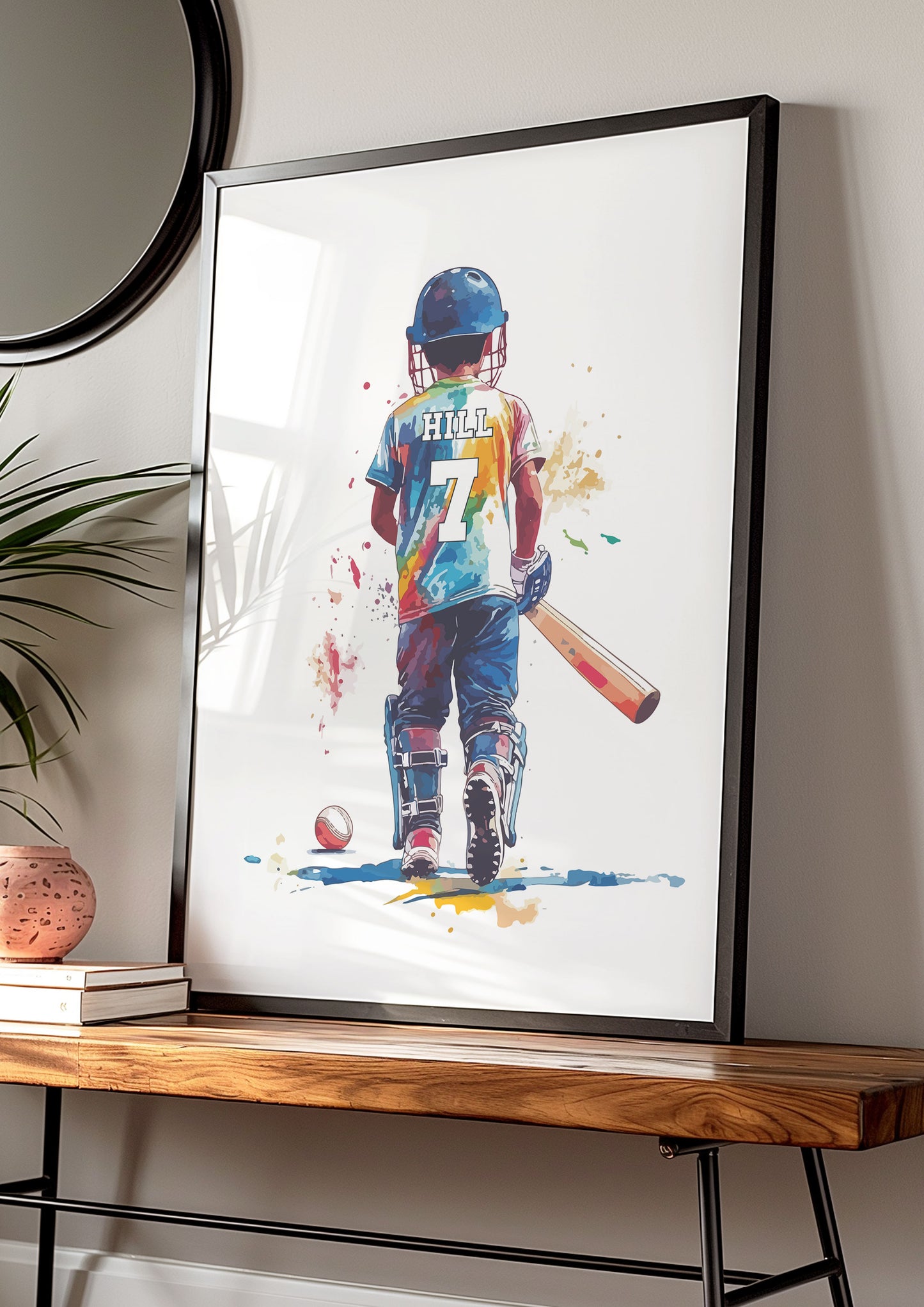 Personalised Cricket Player Print