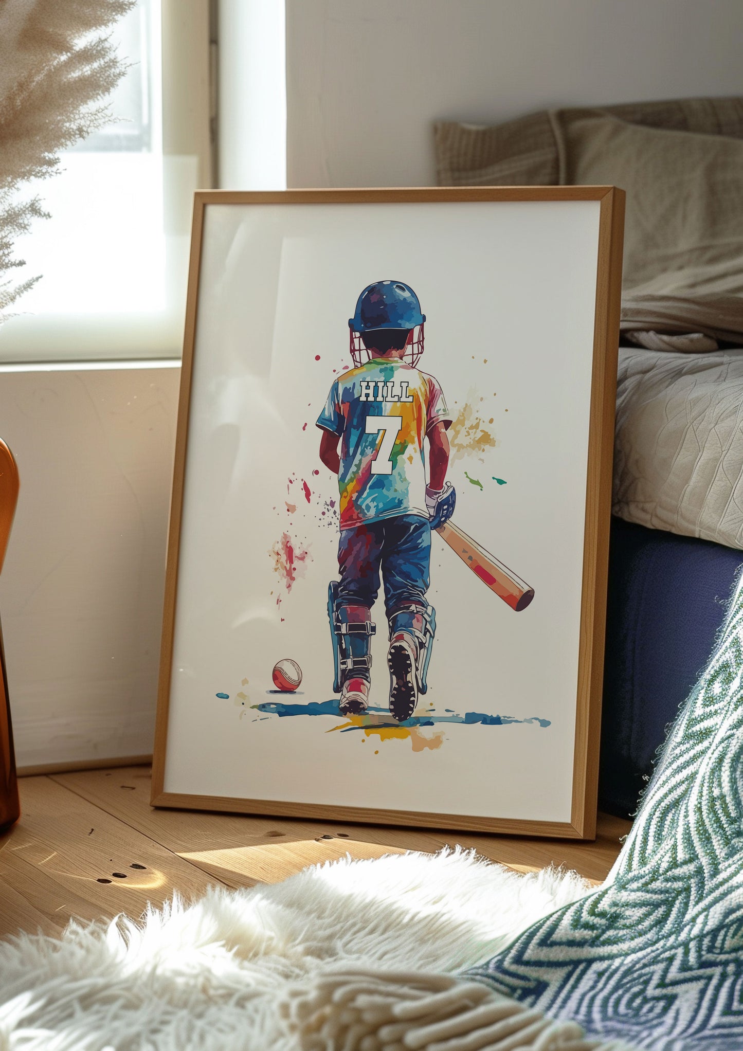 Personalised Cricket Player Print