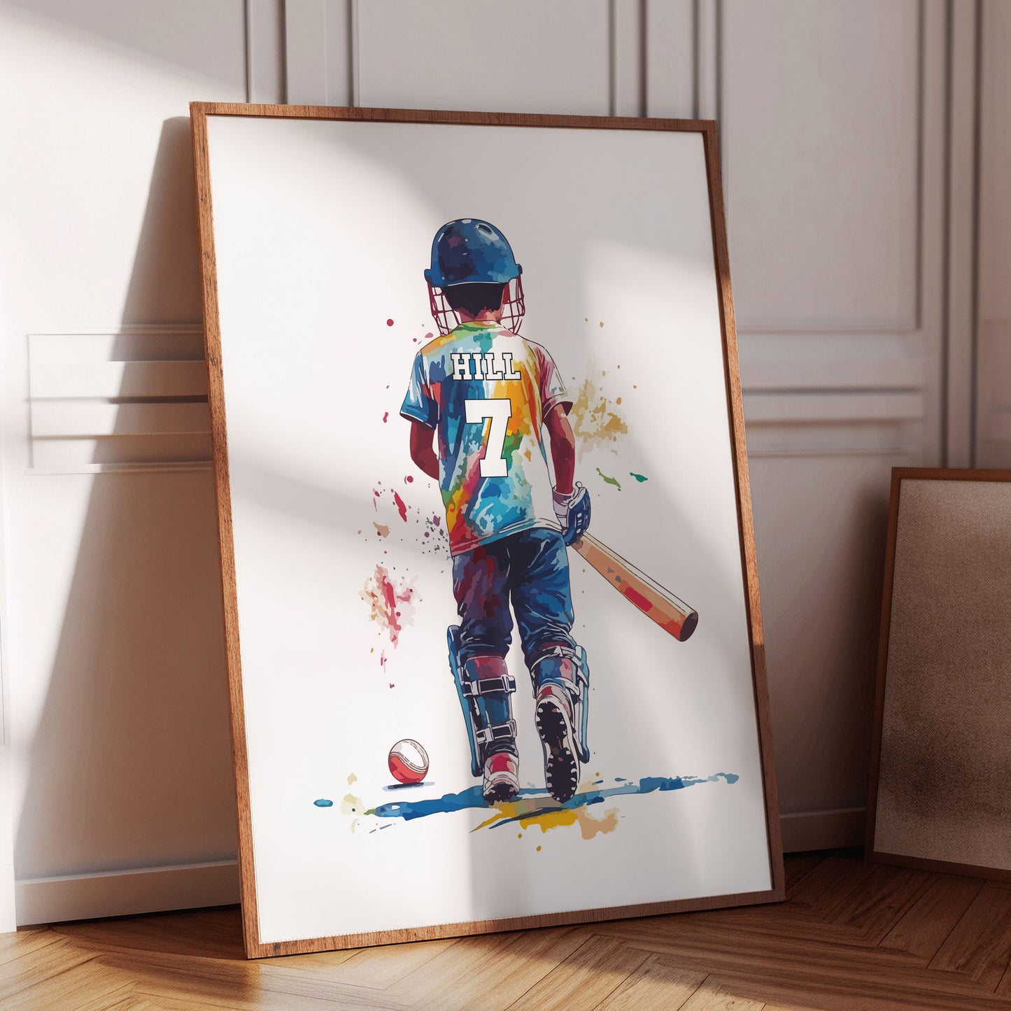 Personalised Cricket Player Print