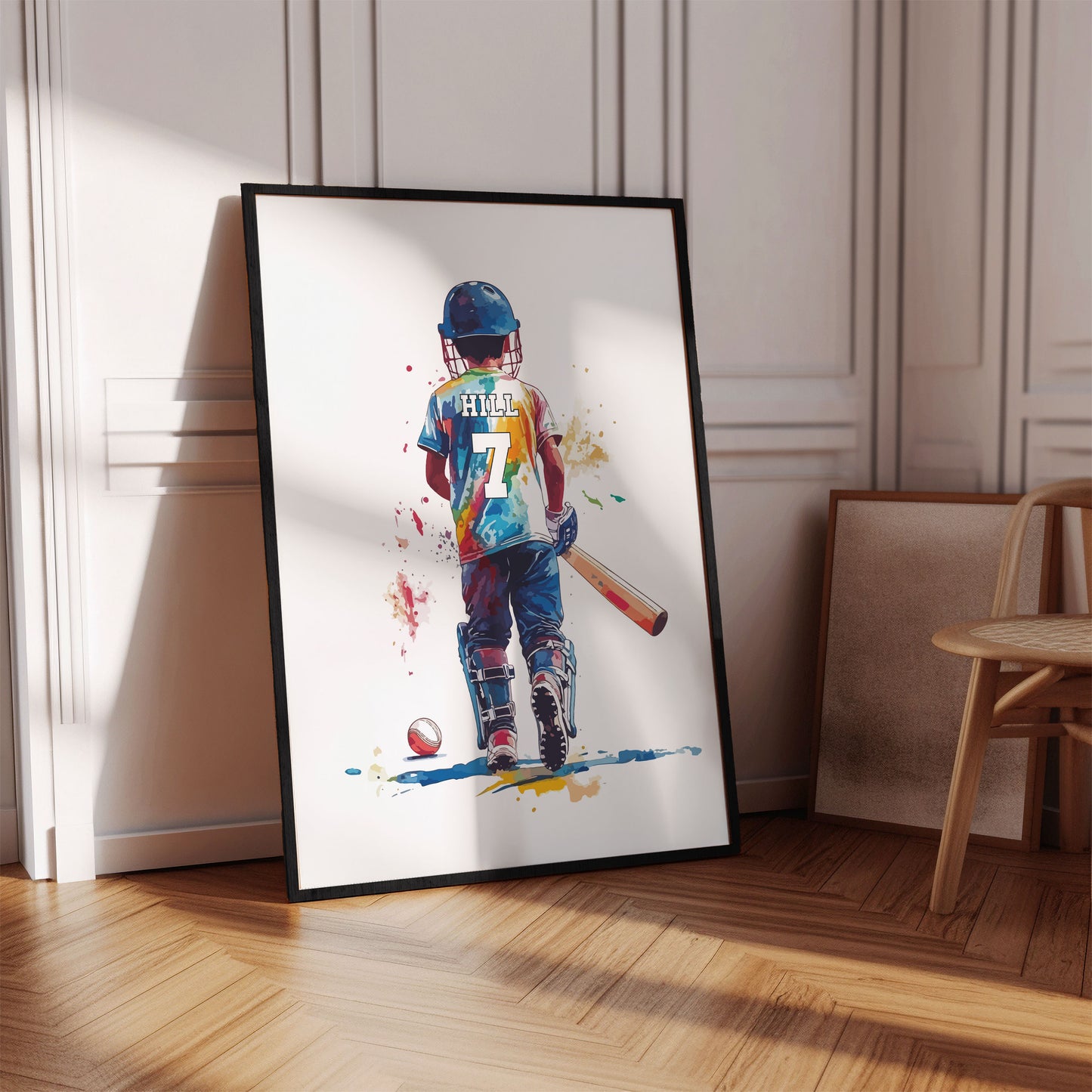 Personalised Cricket Player Print