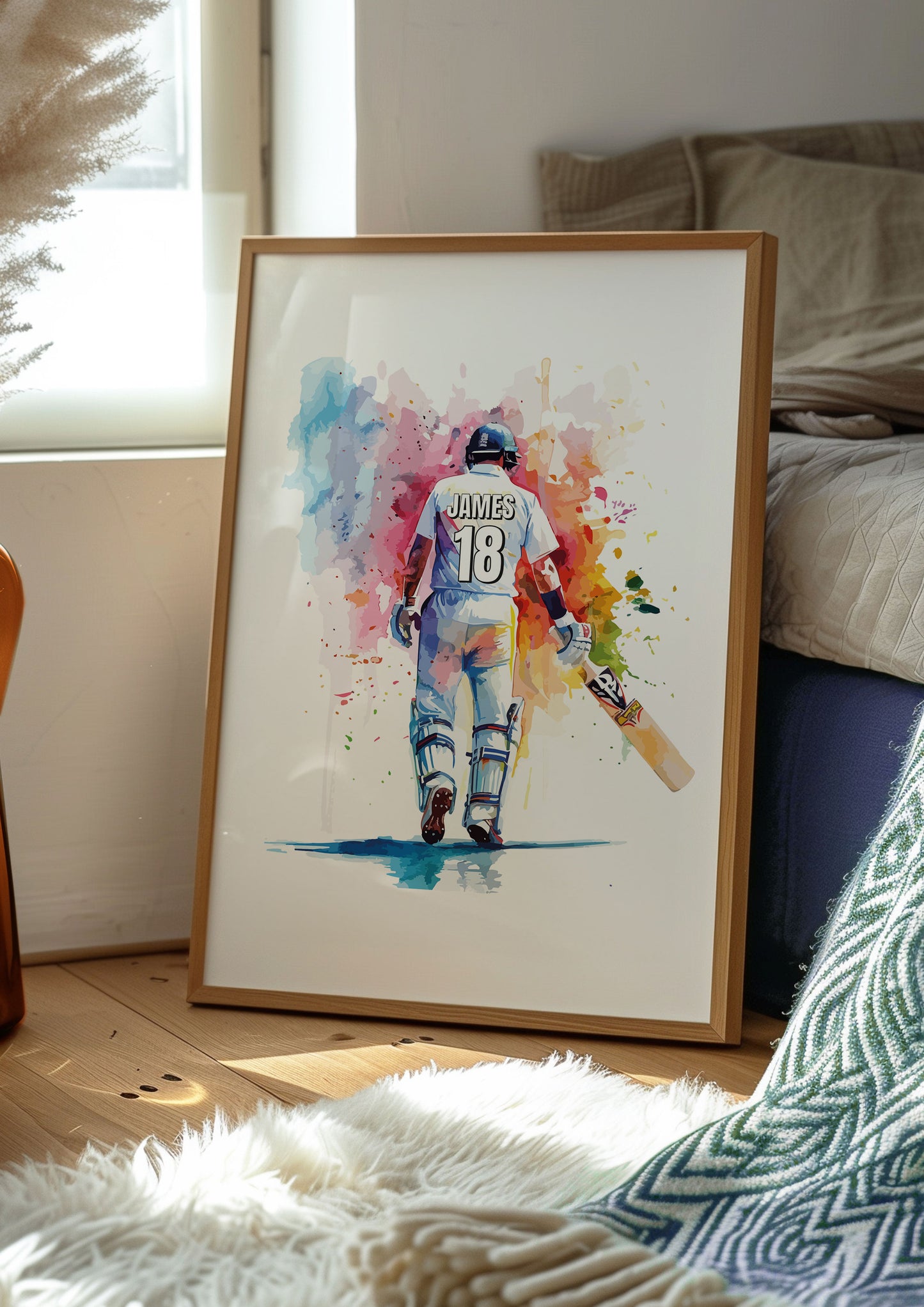 Personalised Cricket Player Print | Cricket Gifts for Boys | Boy Cricket Poster | Cricket Wall Art | Personalised Cricket Player Gift