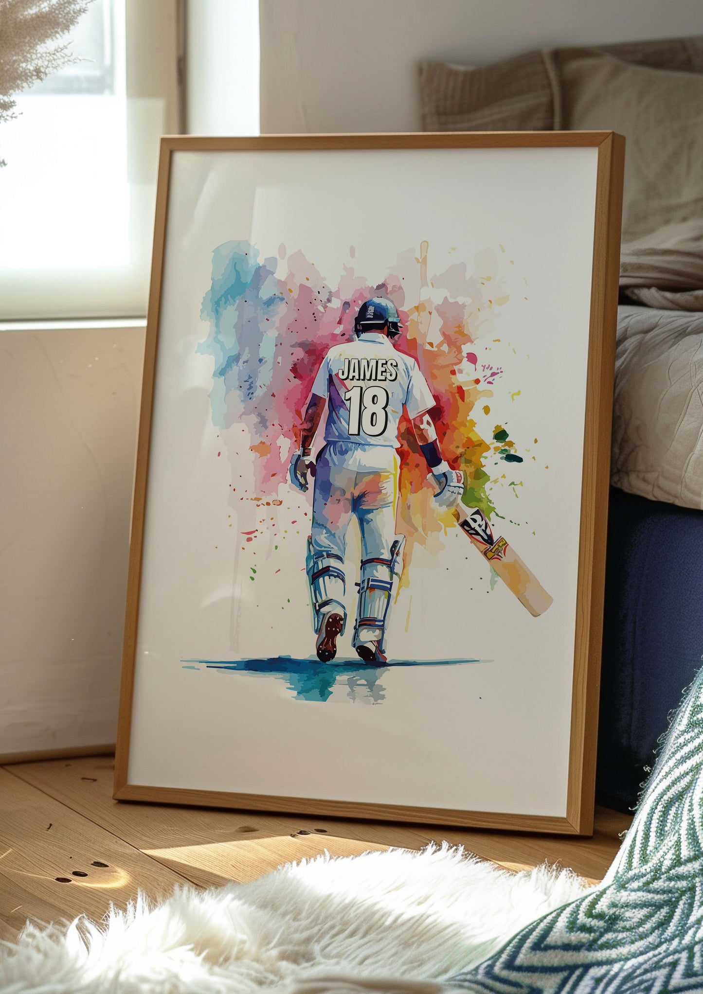 Personalised Cricket Player Print | Cricket Gifts for Boys | Boy Cricket Poster | Cricket Wall Art | Personalised Cricket Player Gift