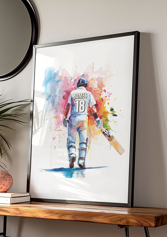 Personalised Cricket Player Print | Cricket Gifts for Boys | Boy Cricket Poster | Cricket Wall Art | Personalised Cricket Player Gift