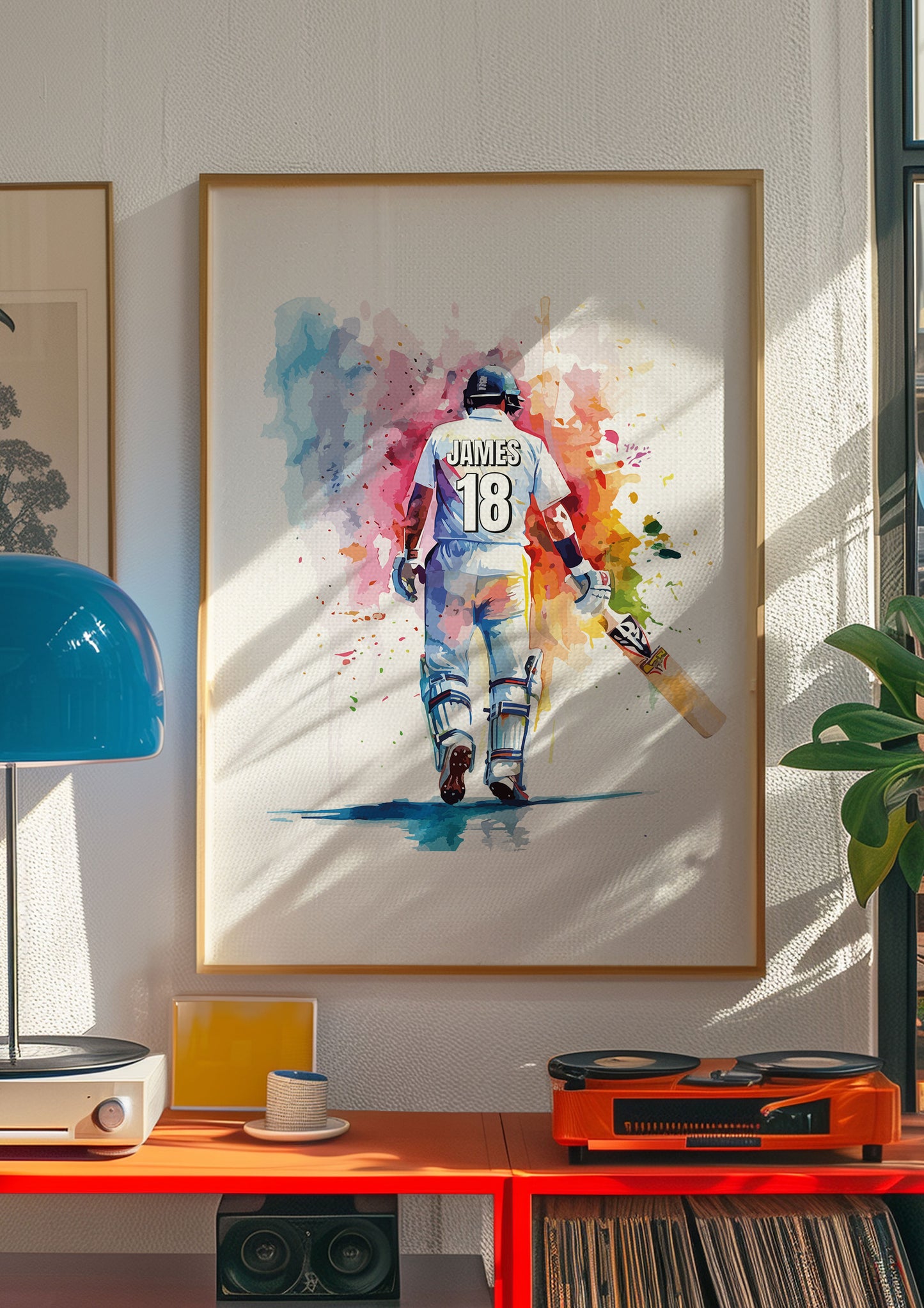 Personalised Cricket Player Print | Cricket Gifts for Boys | Boy Cricket Poster | Cricket Wall Art | Personalised Cricket Player Gift