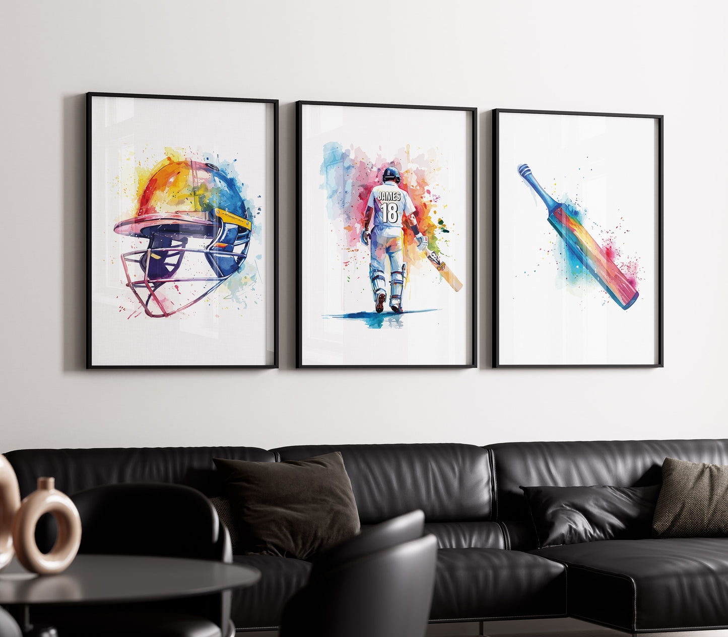 Personalised Cricket Player Poster Set