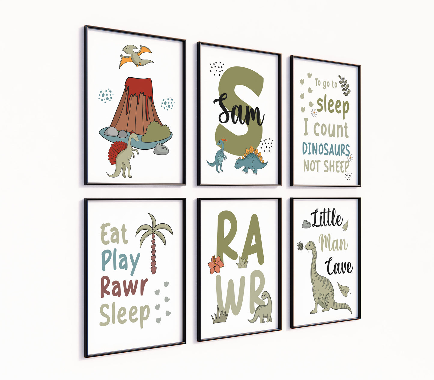 Dinosaur Nursery Print Set of 6