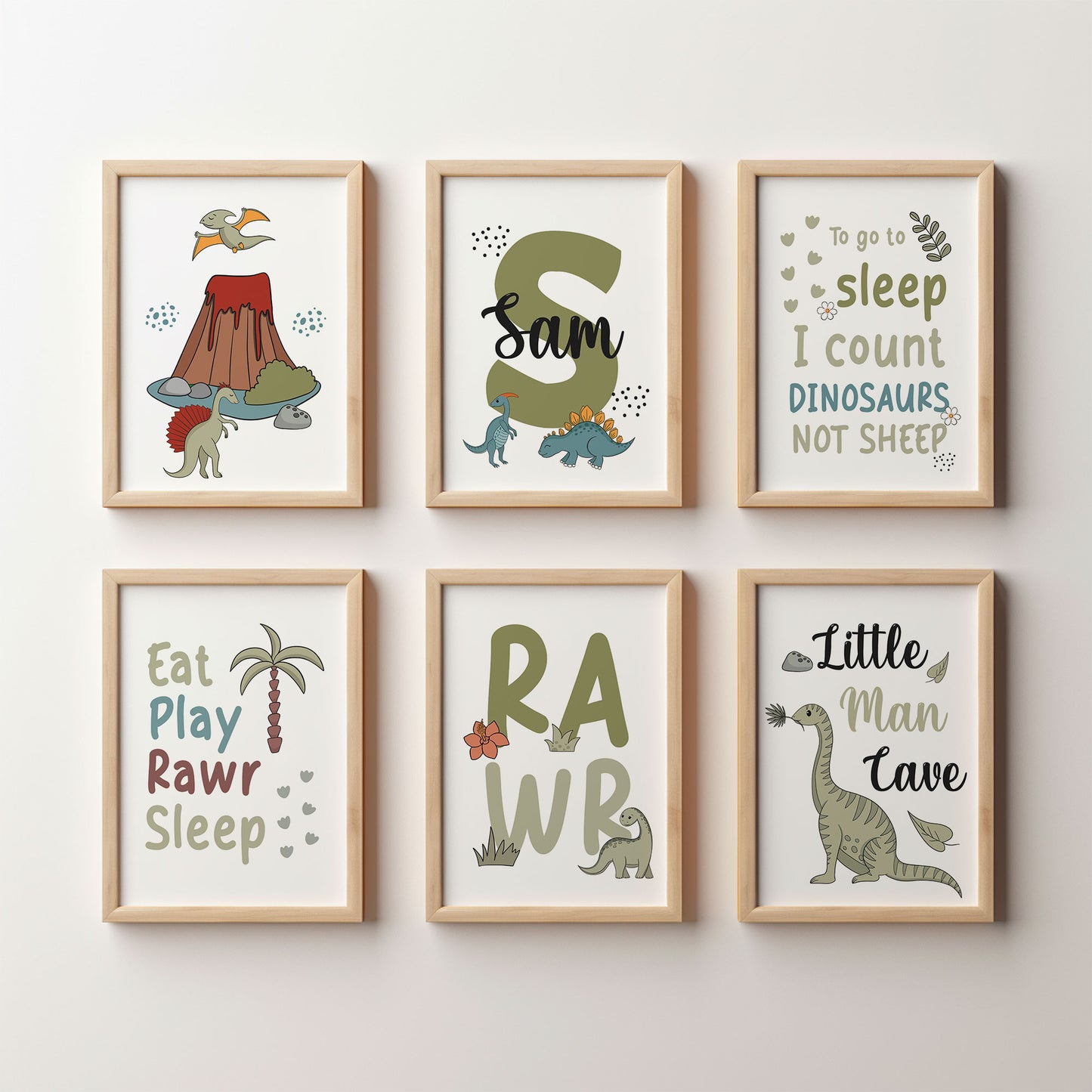 Dinosaur Nursery Print Set of 6