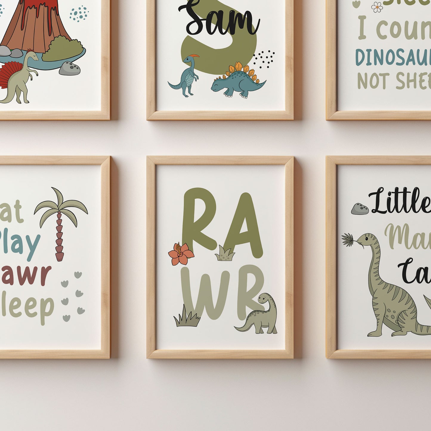 Dinosaur Nursery Print Set of 6