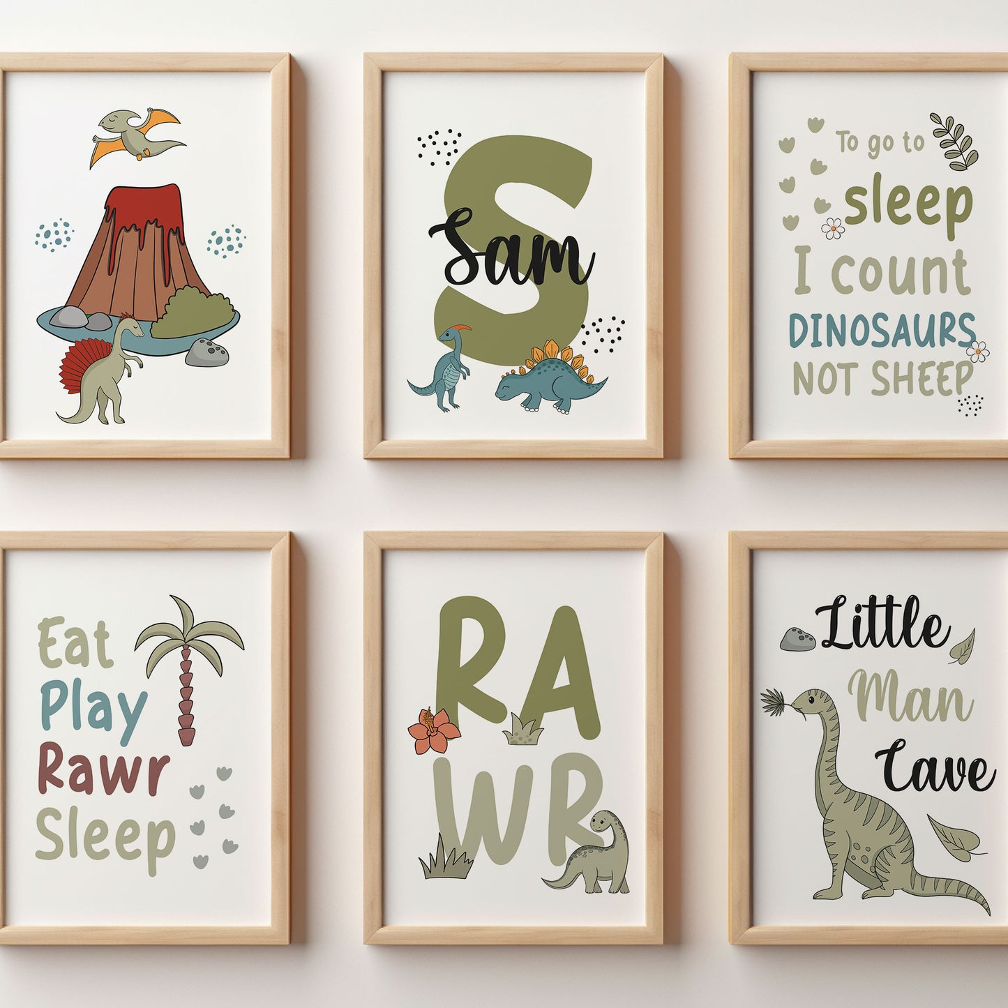 Dinosaur Nursery Print Set of 6