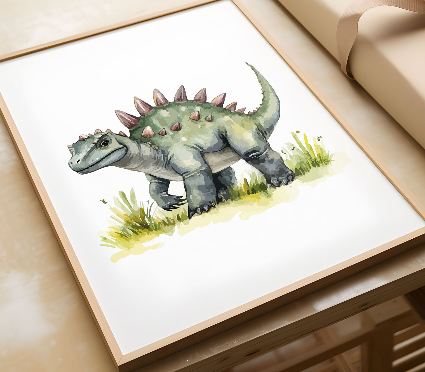 Dinosaur Print Set, Personalised Dinosaur Posters, Watercolour Dinosaur Print, Dinosaur Wall Art, Kid Room Decor, Baby Boys Nursery Wall Art