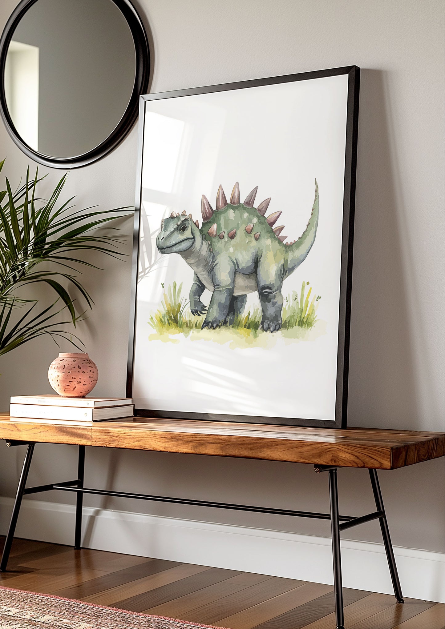 Dinosaur Print Set, Personalised Dinosaur Posters, Watercolour Dinosaur Print, Dinosaur Wall Art, Kid Room Decor, Baby Boys Nursery Wall Art