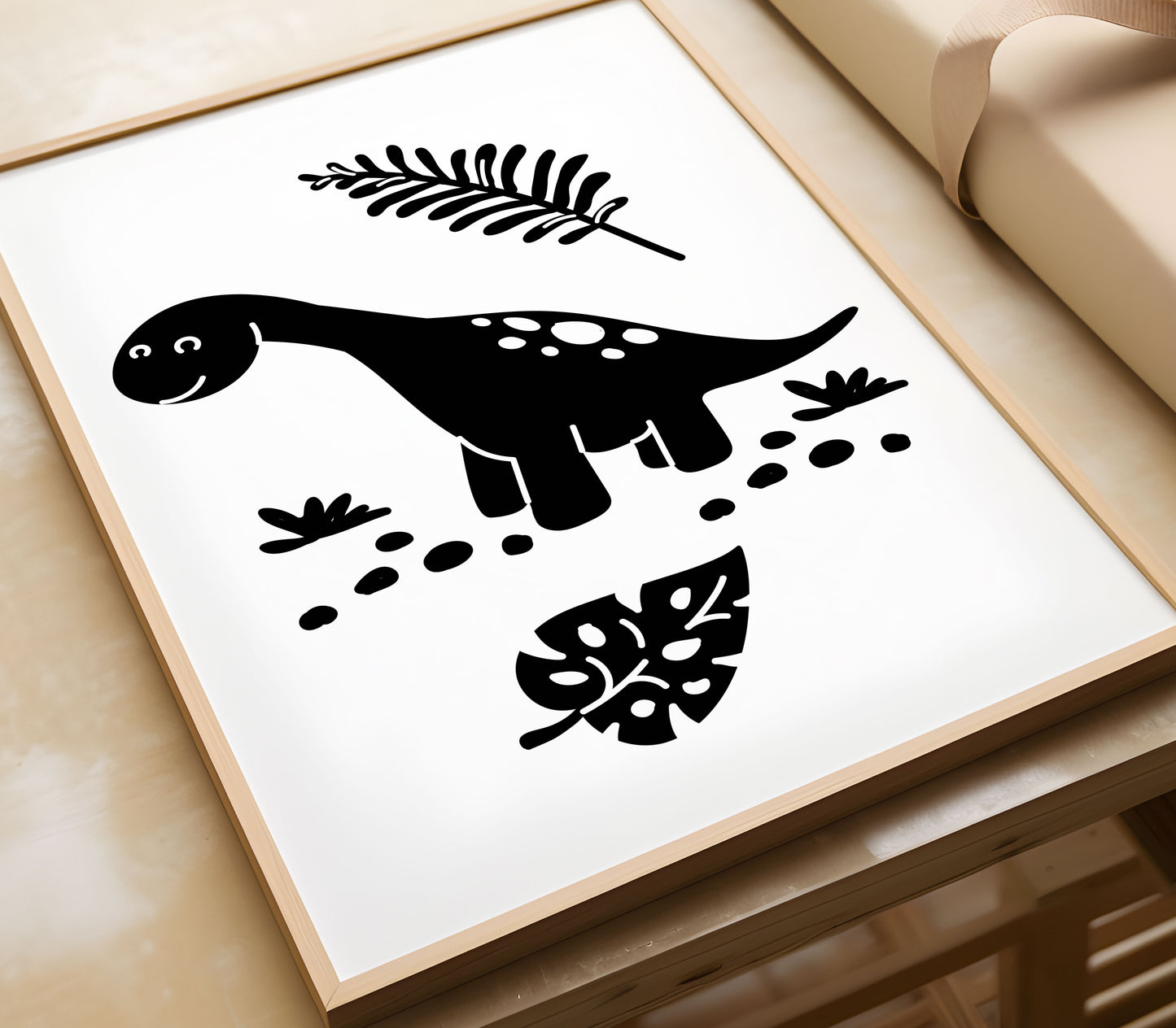 Set of 3 Black Dinosaur Posters