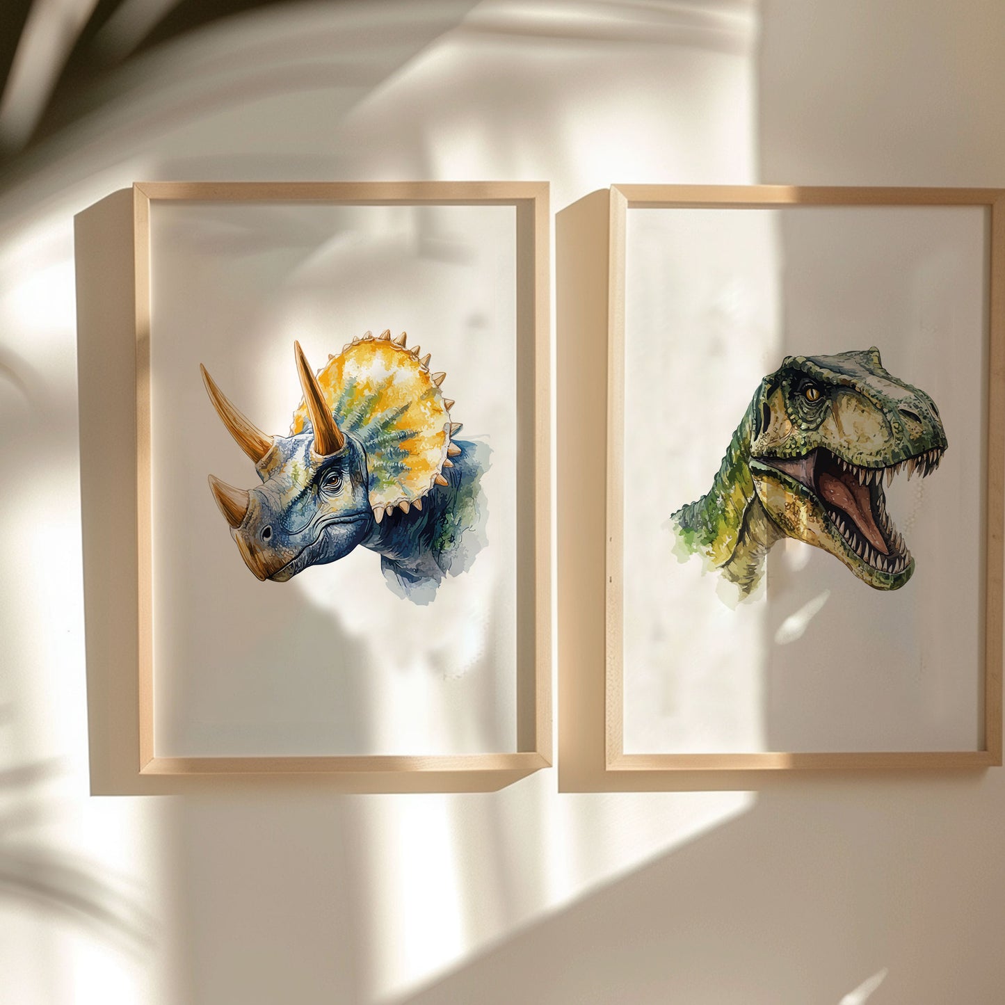 Set of 3 Watercolour Dinosaur Posters