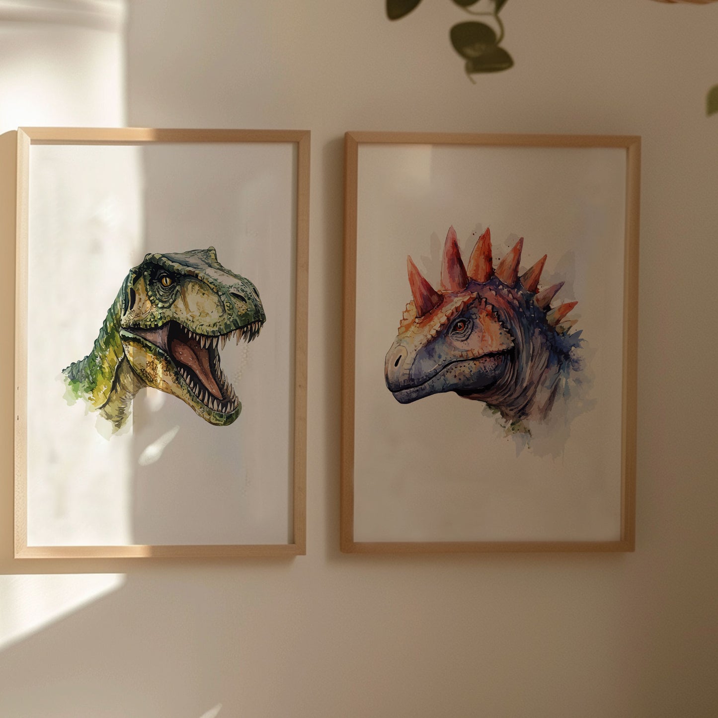 Set of 3 Watercolour Dinosaur Posters