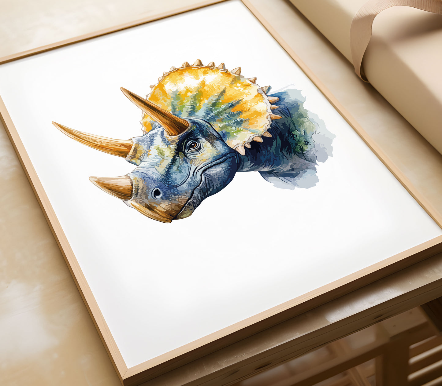 Set of 3 Watercolour Dinosaur Posters