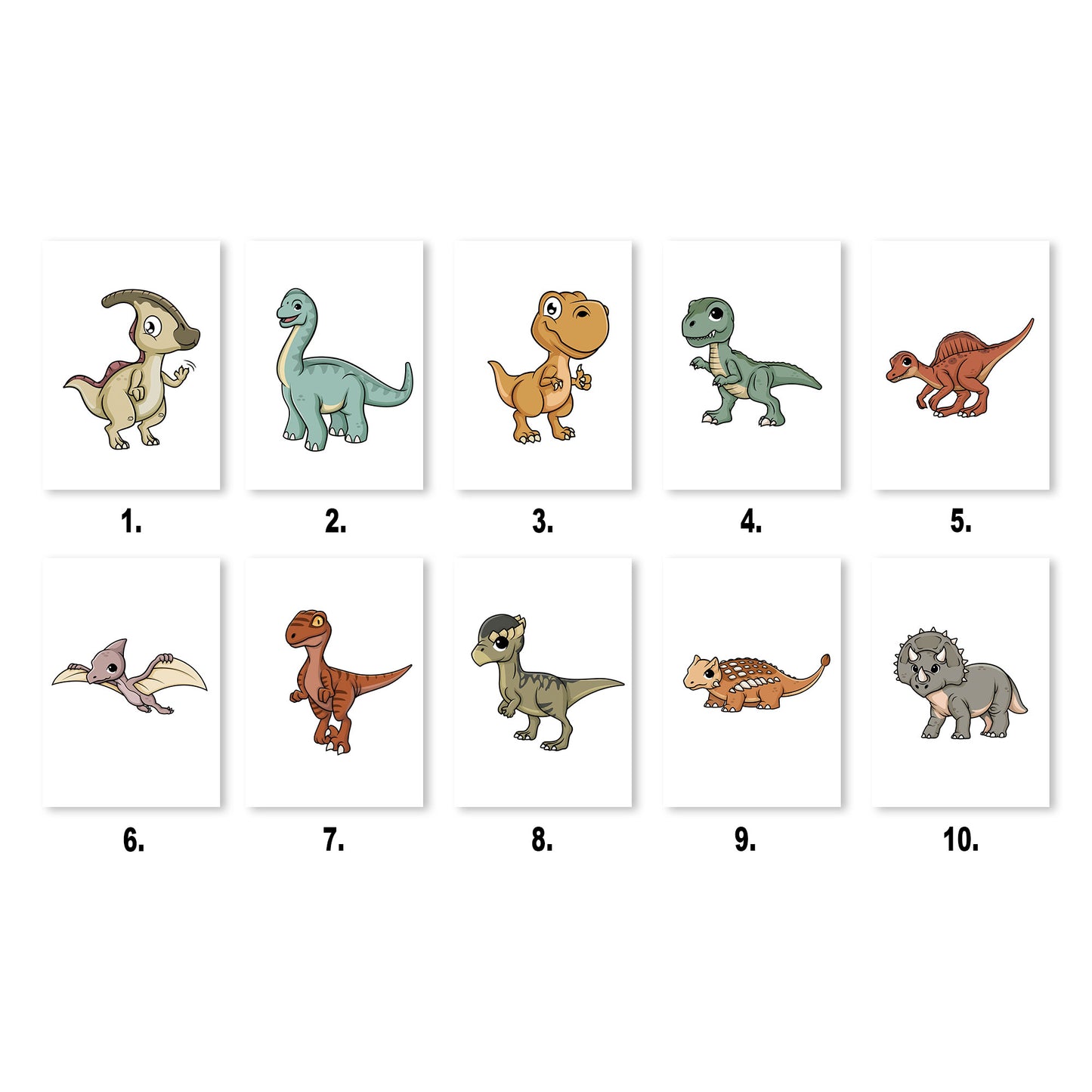 Personalised Dinosaur Theme Nursery Prints