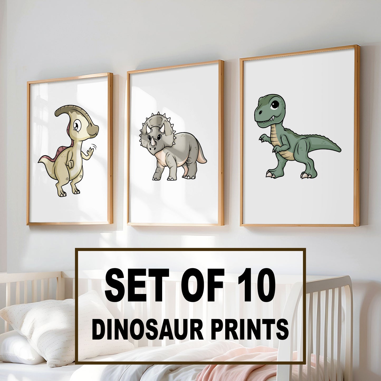 Personalised Dinosaur Theme Nursery Prints