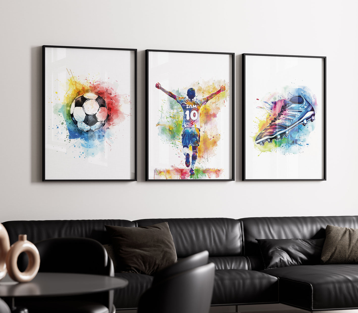 Personalised Watercolour Football Wall Art Prints