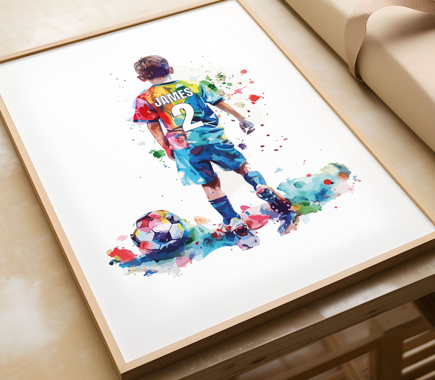 Custom Young Boy Football Poster