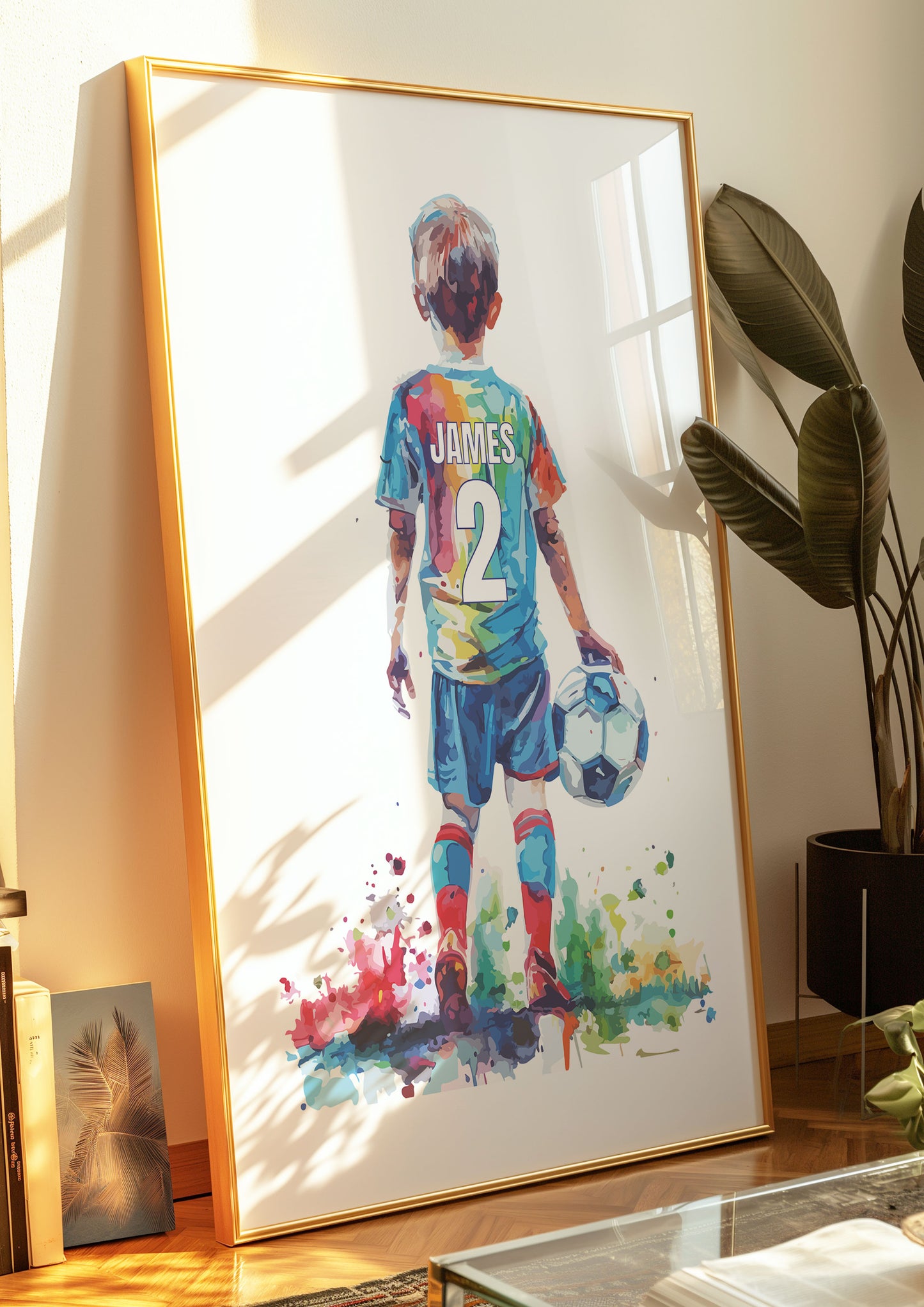 Custom Young Boy Football Poster