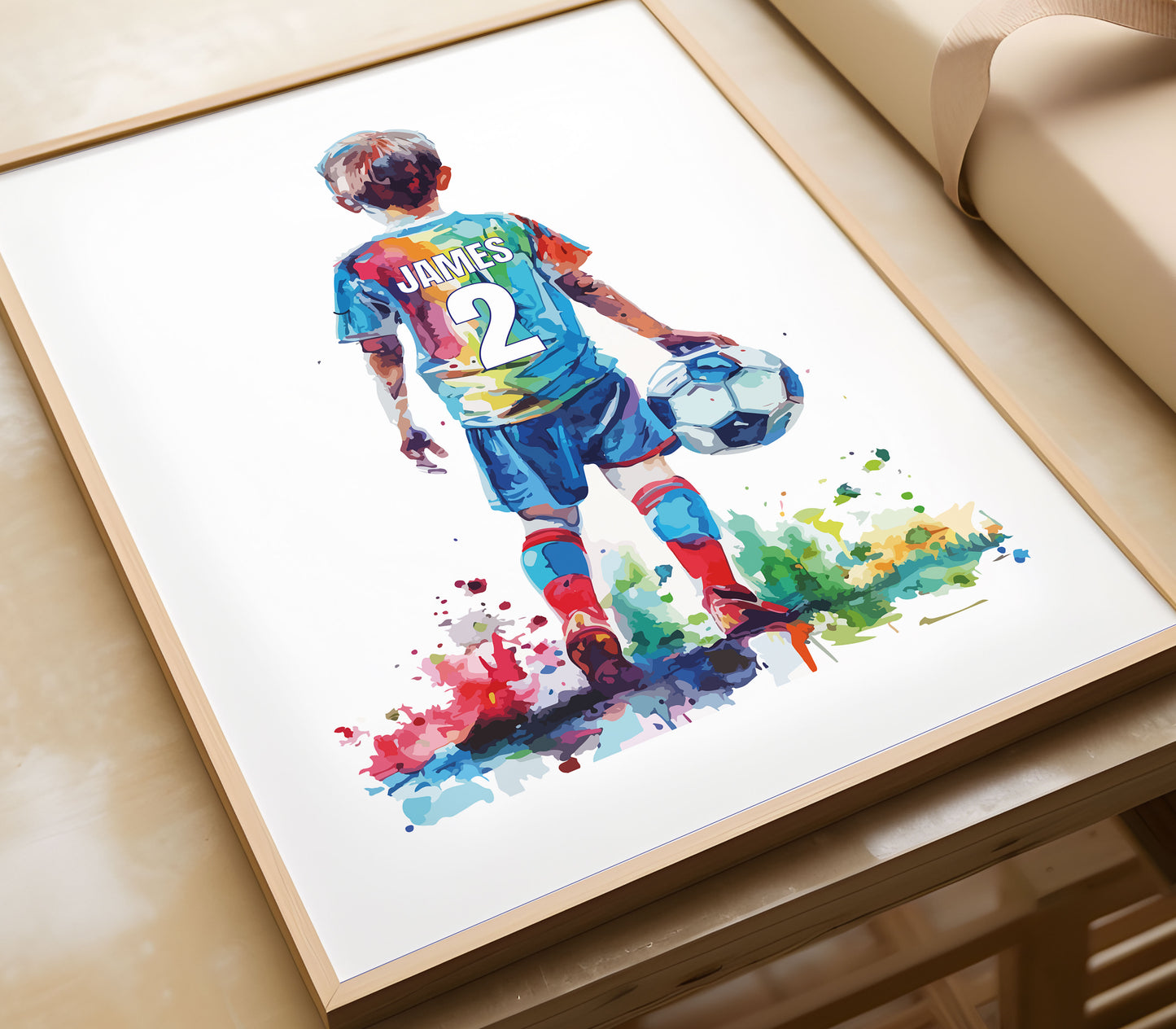 Custom Young Boy Football Poster