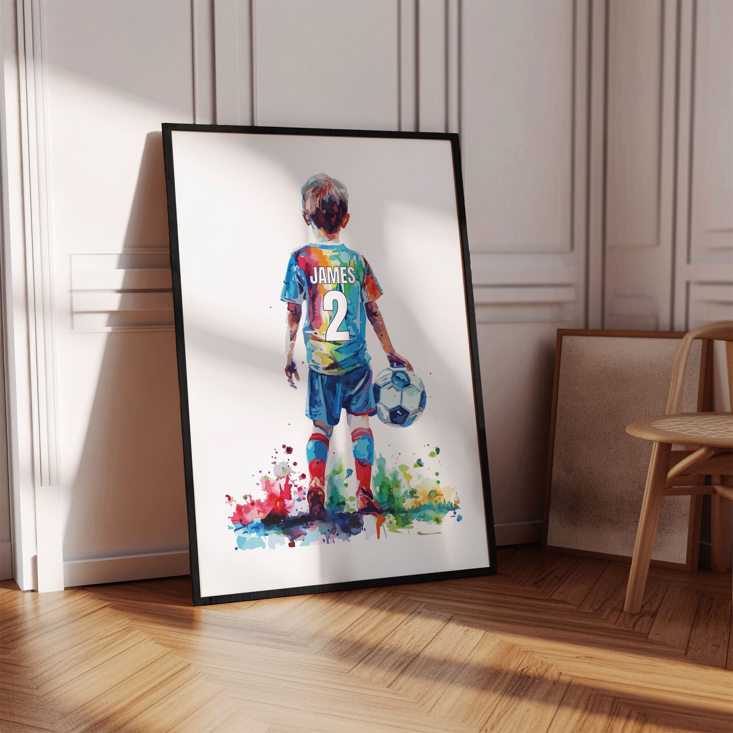 Custom Young Boy Football Poster