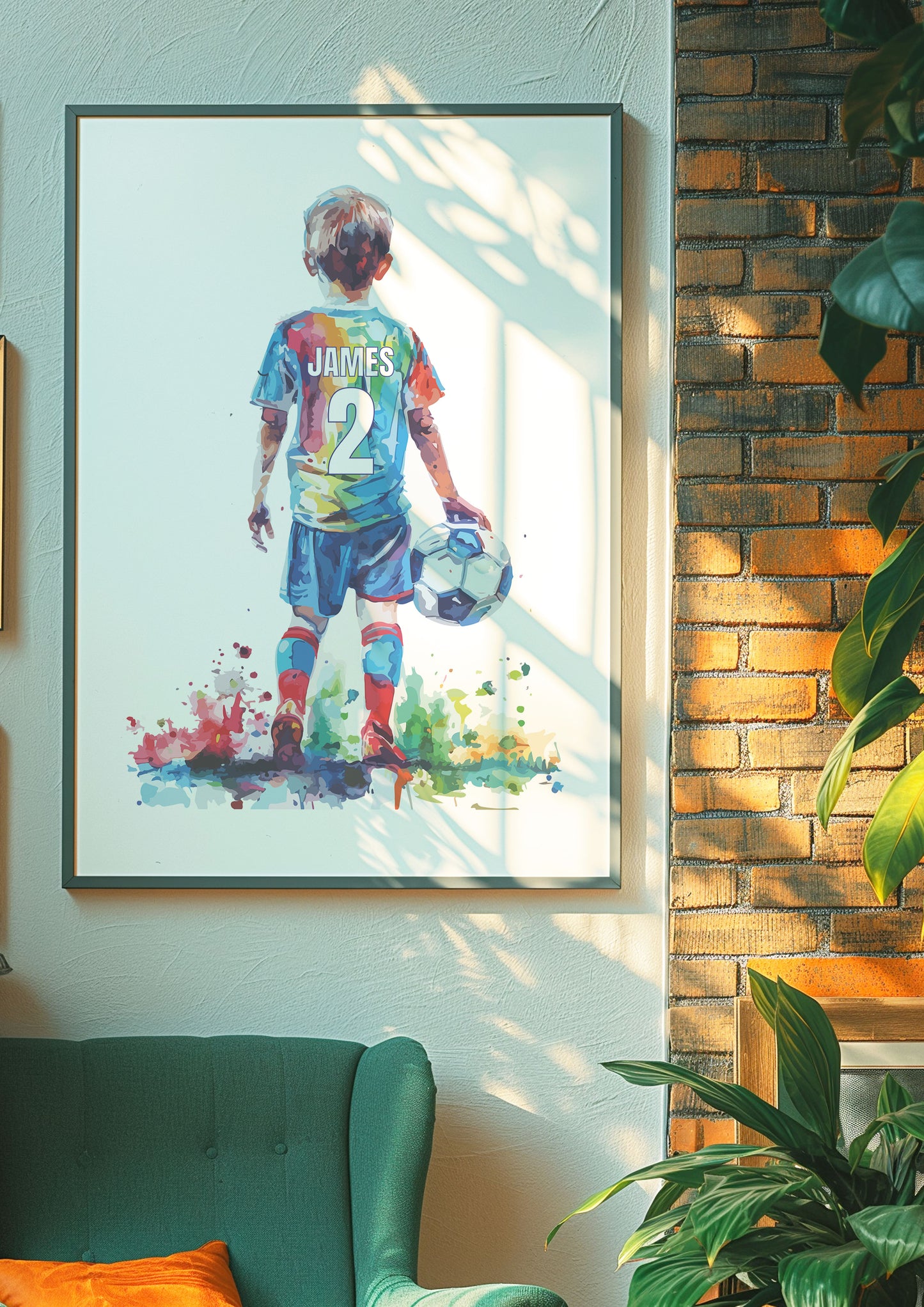 Custom Young Boy Football Poster