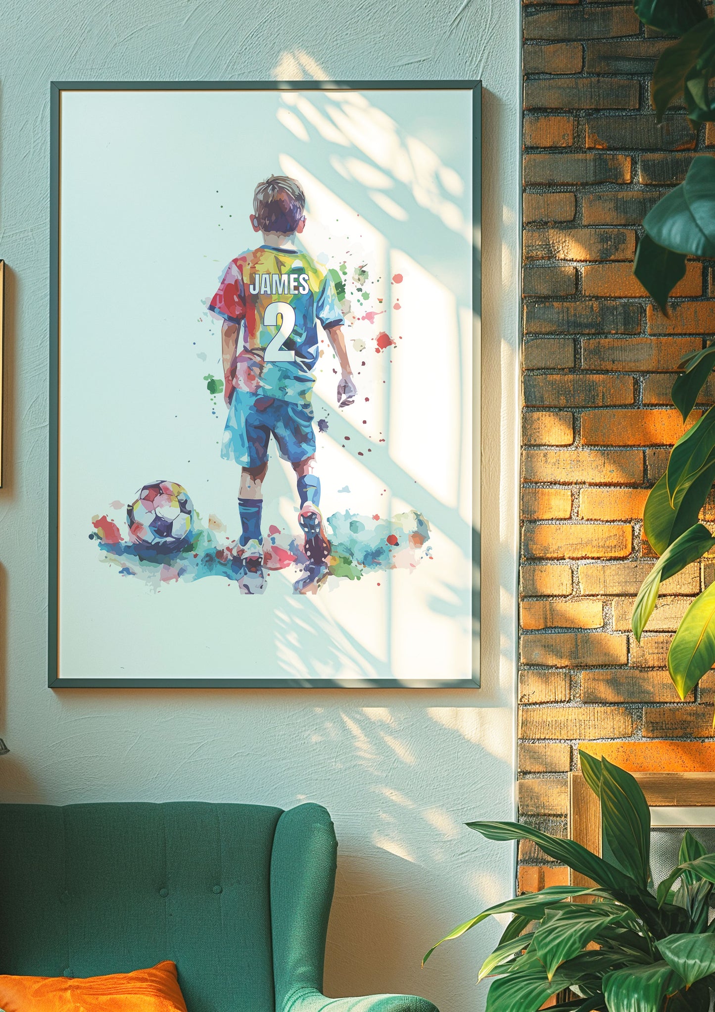 Custom Young Boy Football Poster